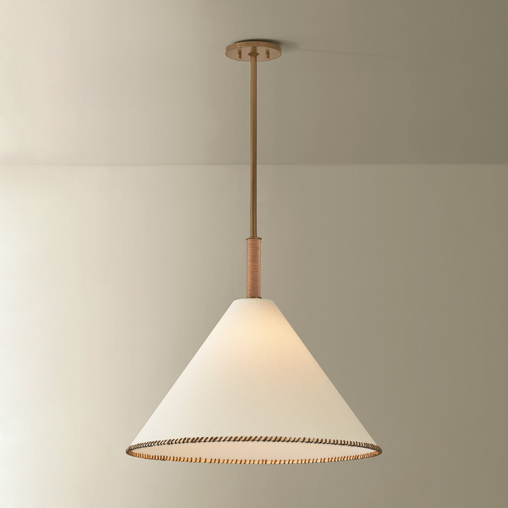 Stoney 1-Light Pendant in Patina Brass 24W x 21H