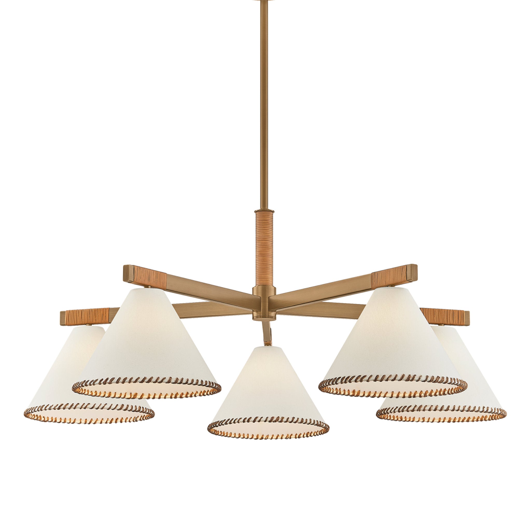 Stoney 5-Light Chandelier in Patina Brass 40.25W x 15.75H