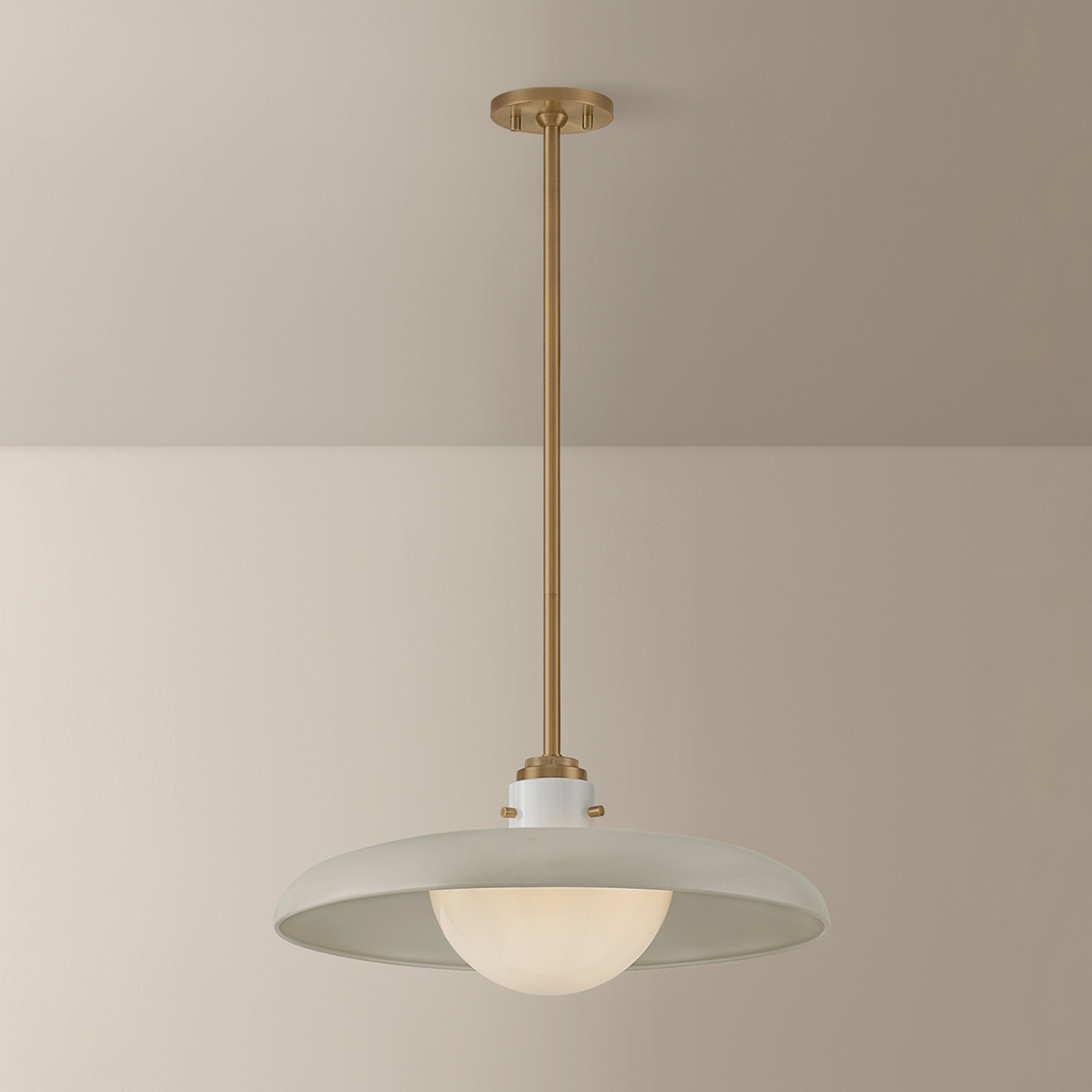 Gustavo 1-Light Pendant in Patina Brass 20W x 8.75H