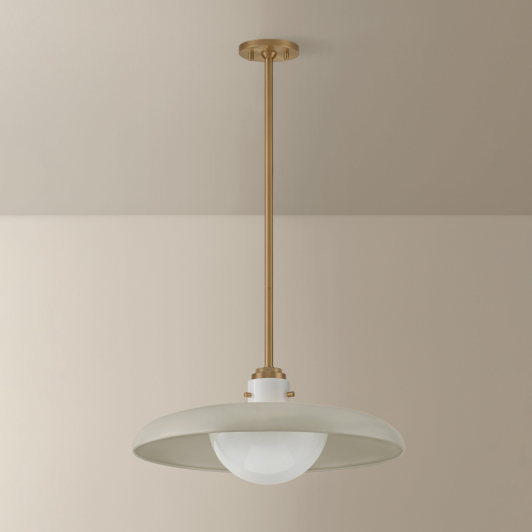 Gustavo 1-Light Pendant in Patina Brass 20W x 8.75H