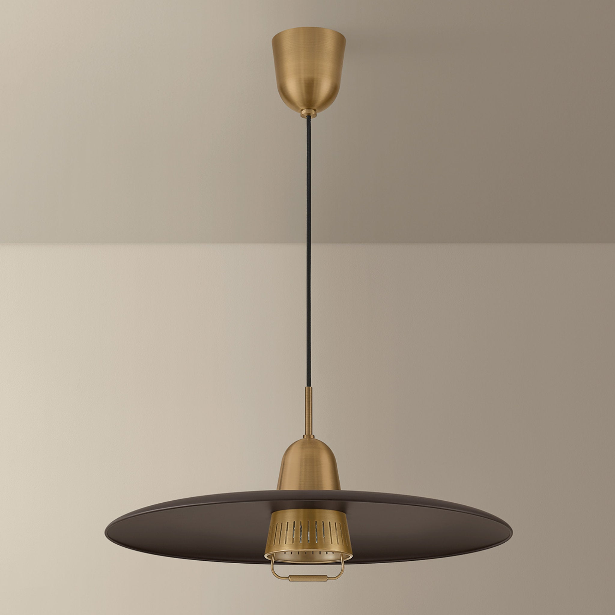 Gilroy 1-Light Pendant in Patina Brass 24.75W x 11.75H