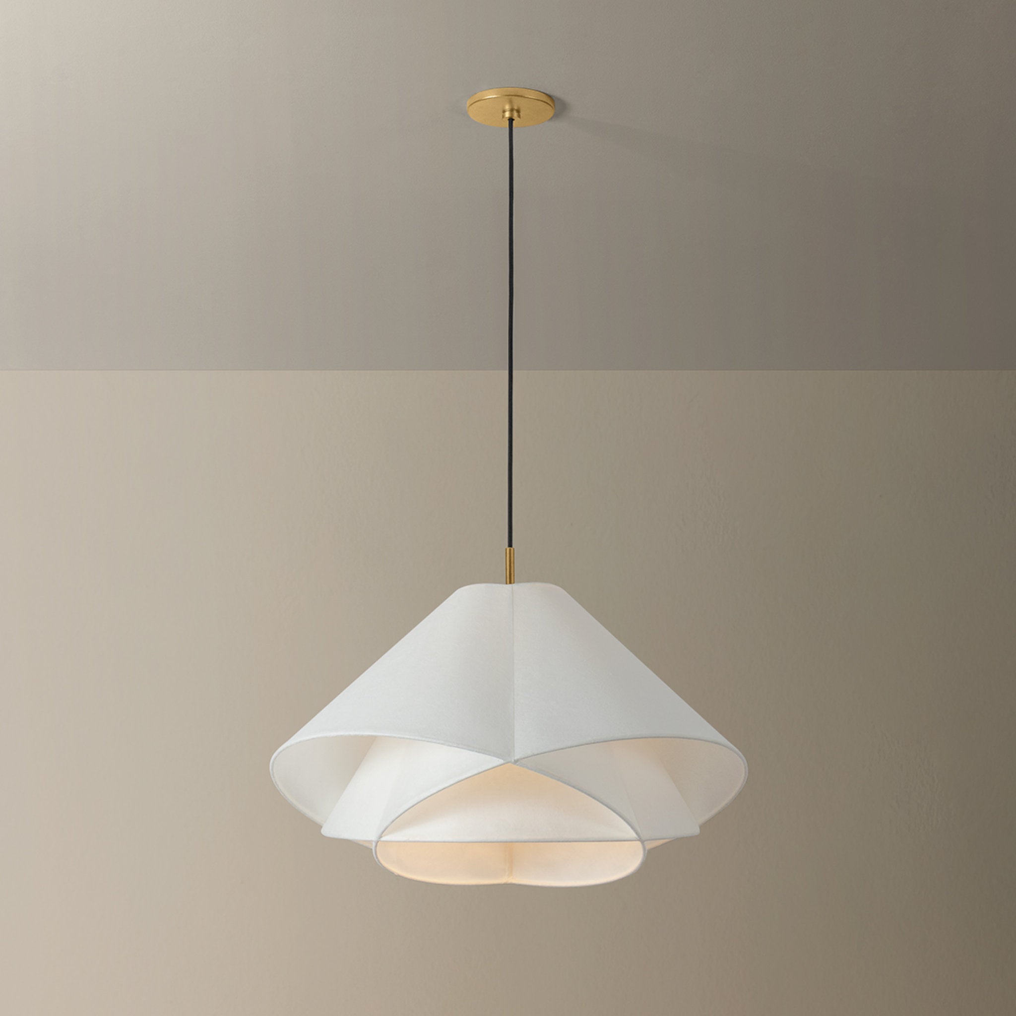 Edna 1-Light Pendant in Vintage Gold Leaf 25.25W x 17H