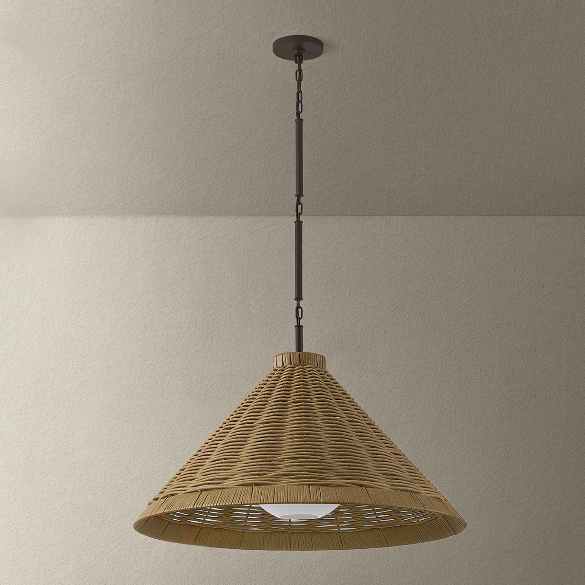 Devlin 1-Light Exterior Pendant in Bronze 28W x 19H