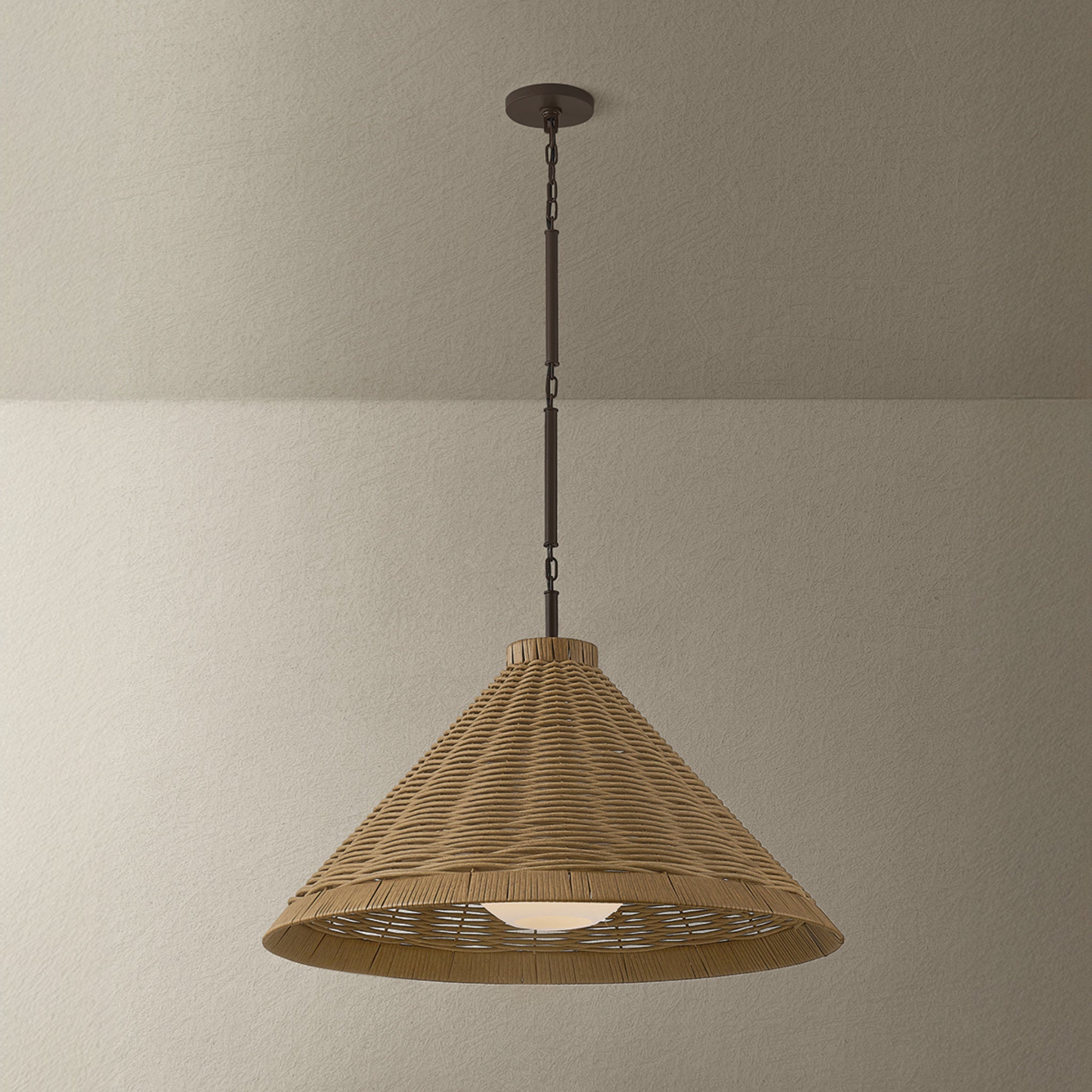 Devlin 1-Light Exterior Pendant in Bronze 28W x 19H