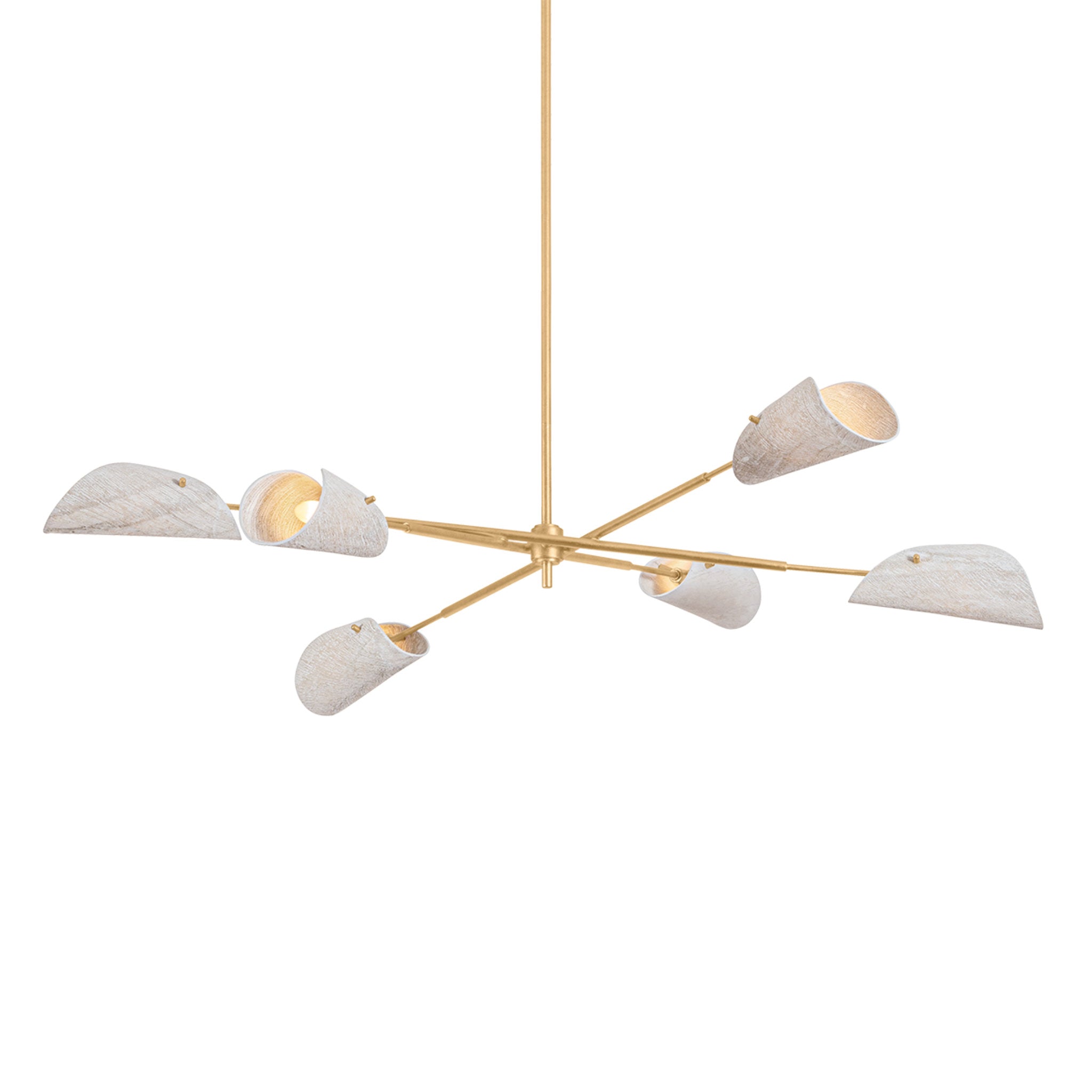 Ken 6-Light Chandelier in Vintage Gold Leaf 60W x 11H