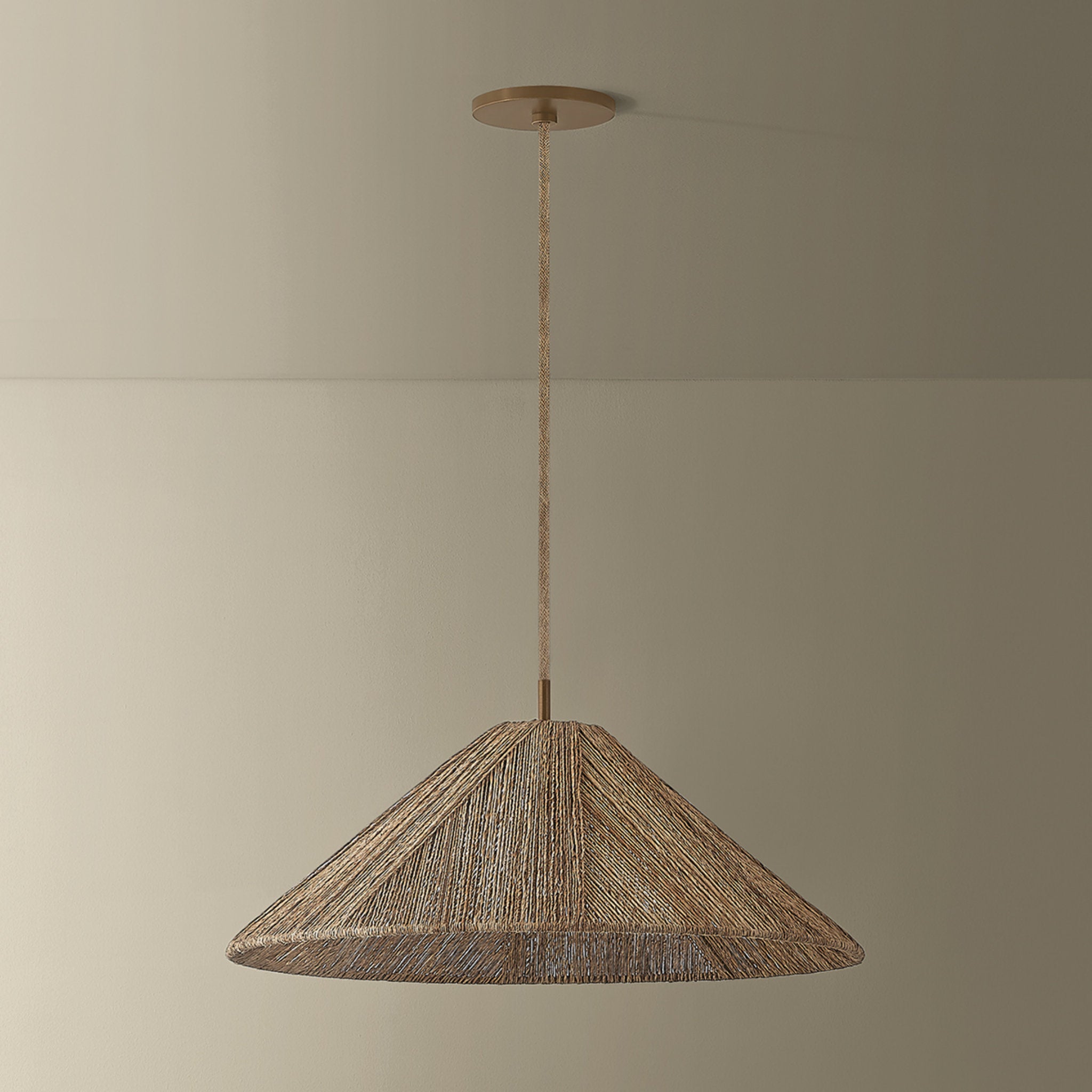 Ahrens 1-Light Pendant in Patina Brass 24W x 10.75H