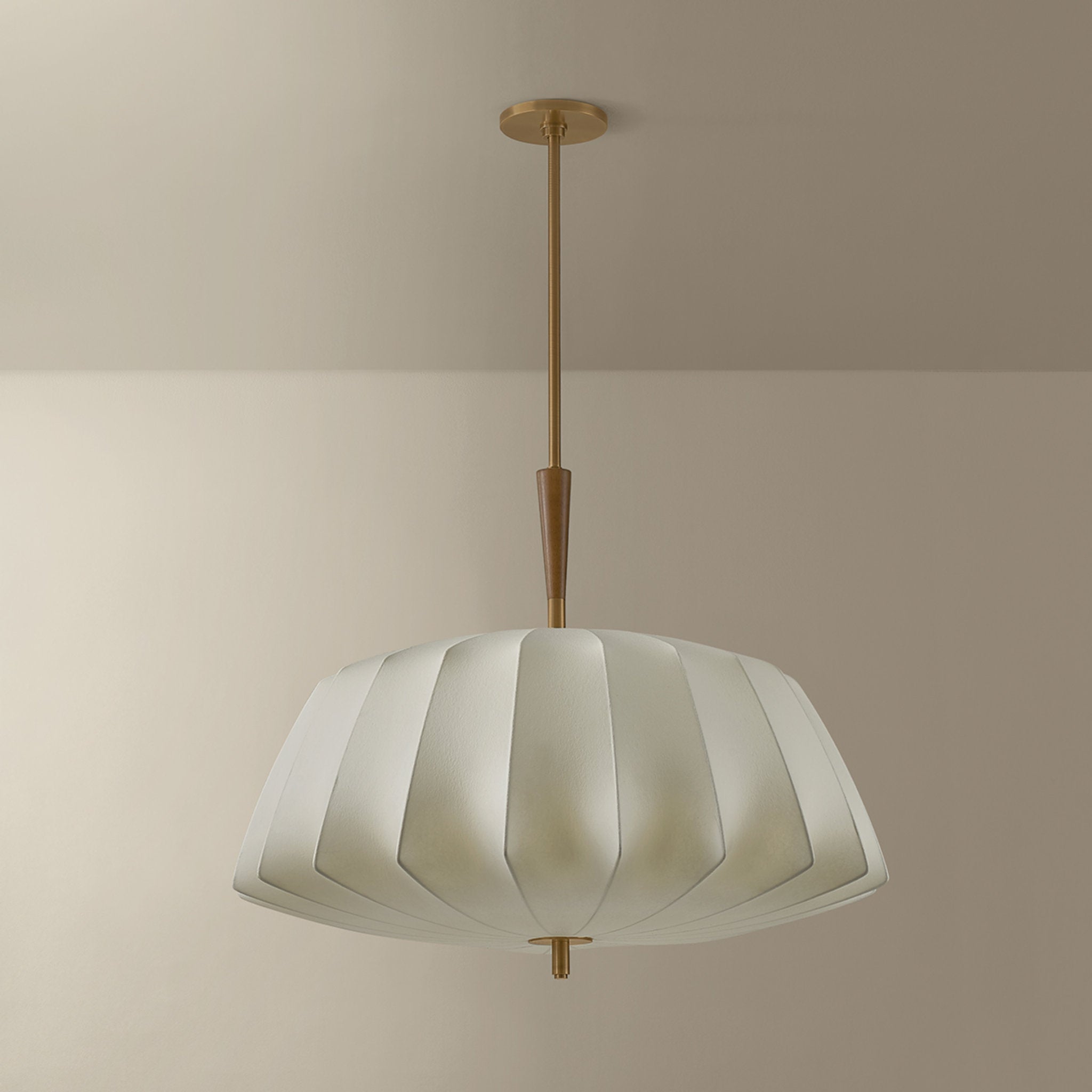 Flinders 1-Light Pendant in Patina Brass 32W x 25.5H