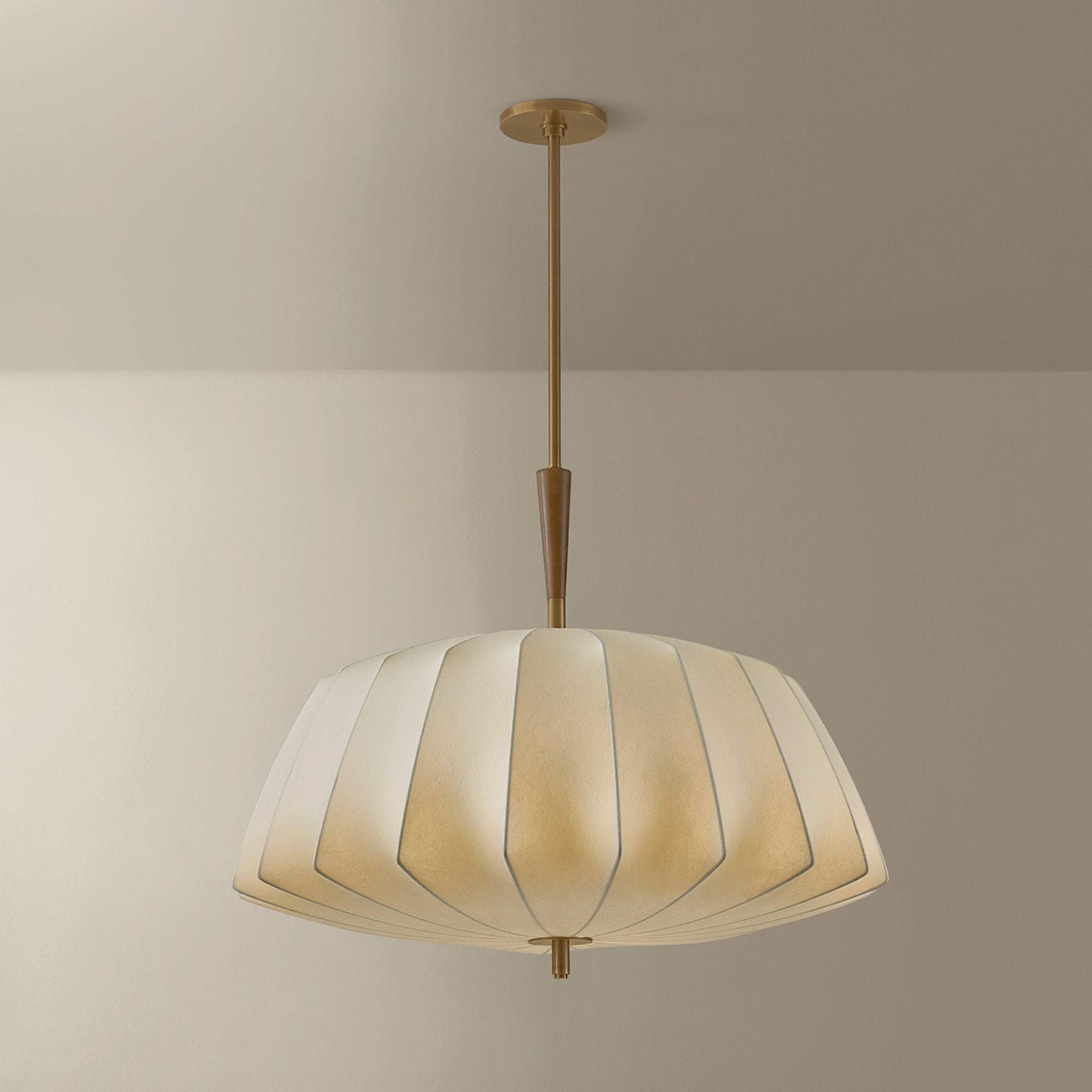 Flinders 1-Light Pendant in Patina Brass 32W x 25.5H