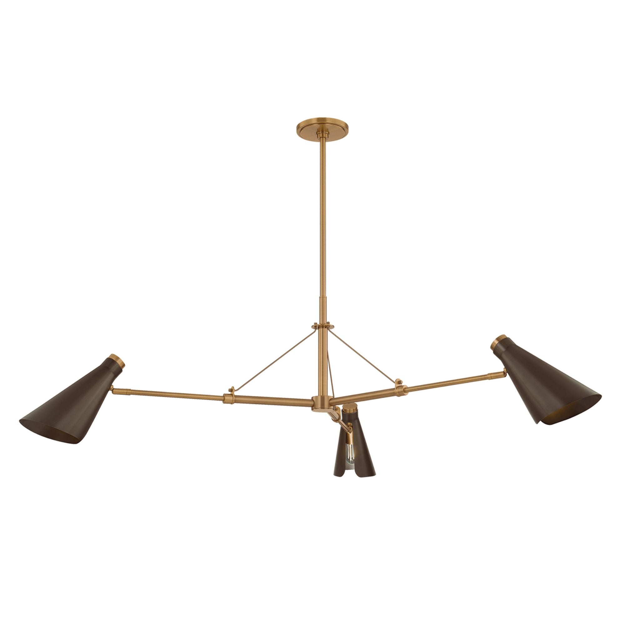 Andersen 3-Light Chandelier in Patina Brass 49.5W x 18.5H