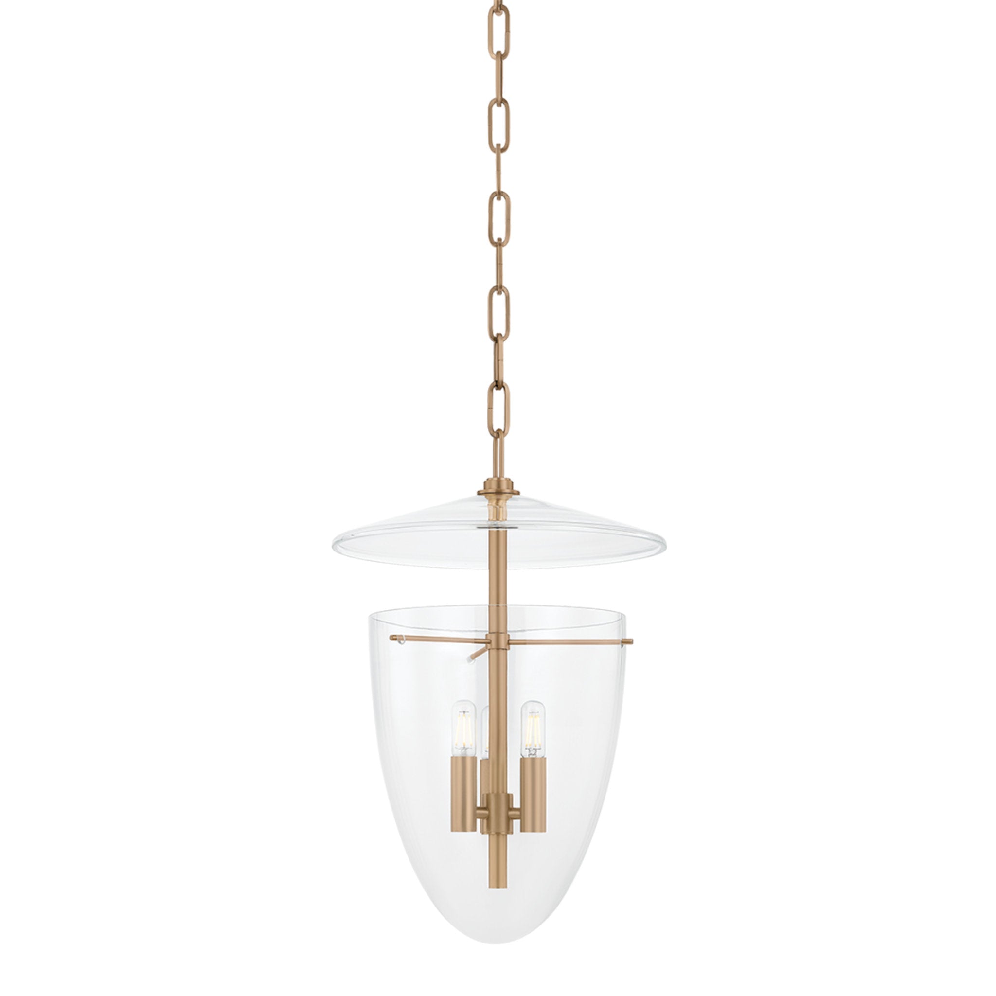 Tully 3-Light Lantern in Patina Brass 13.5W x 20.25H