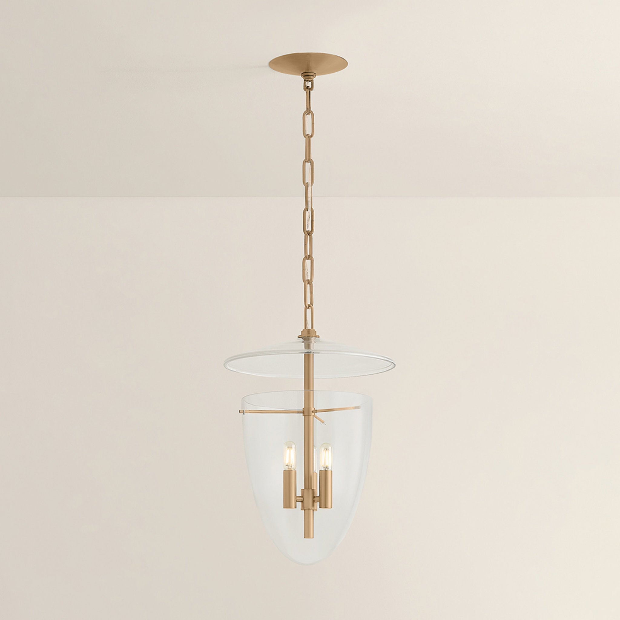 Tully 3-Light Lantern in Patina Brass 13.5W x 20.25H