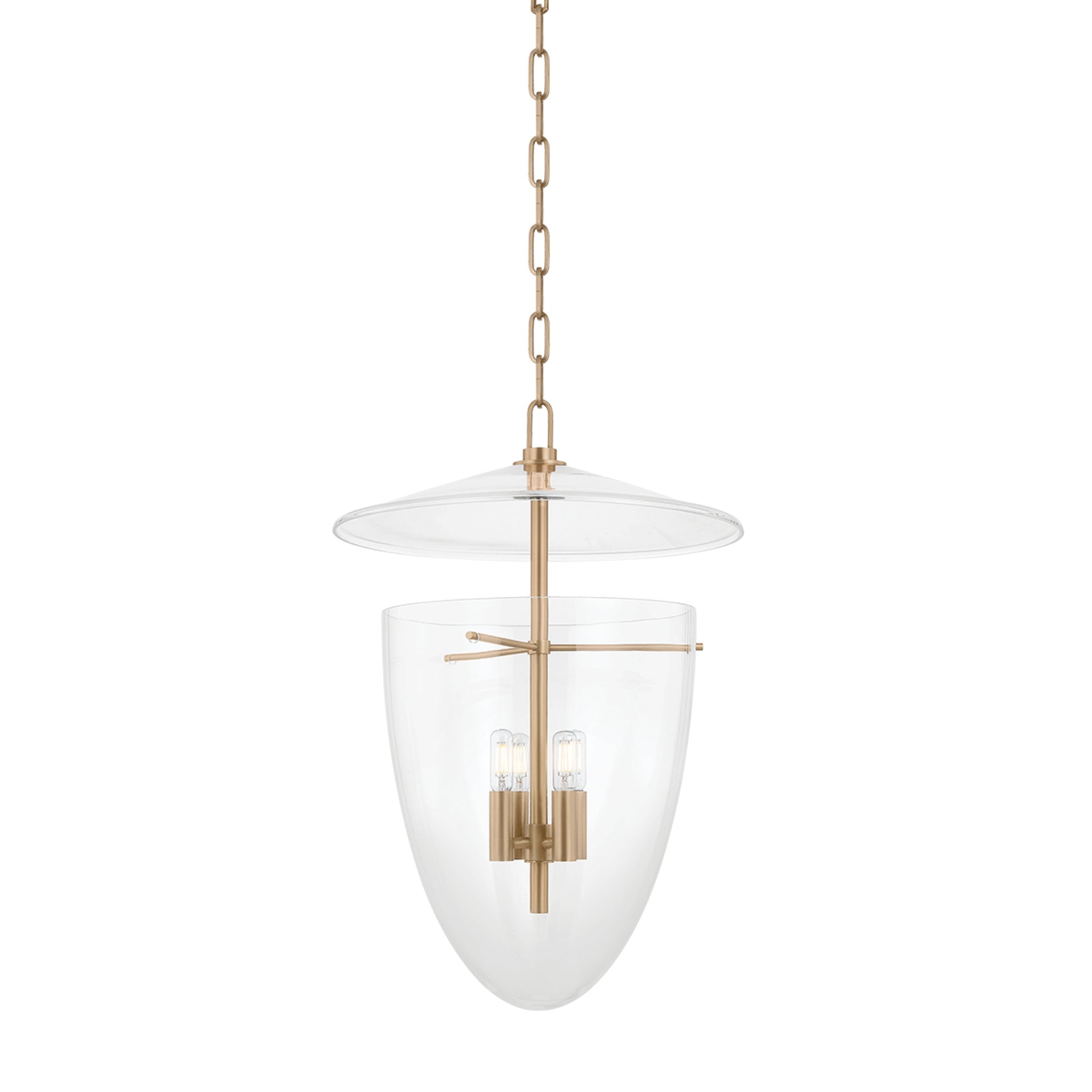 Tully 4-Light Lantern in Patina Brass 17.75W x 26H