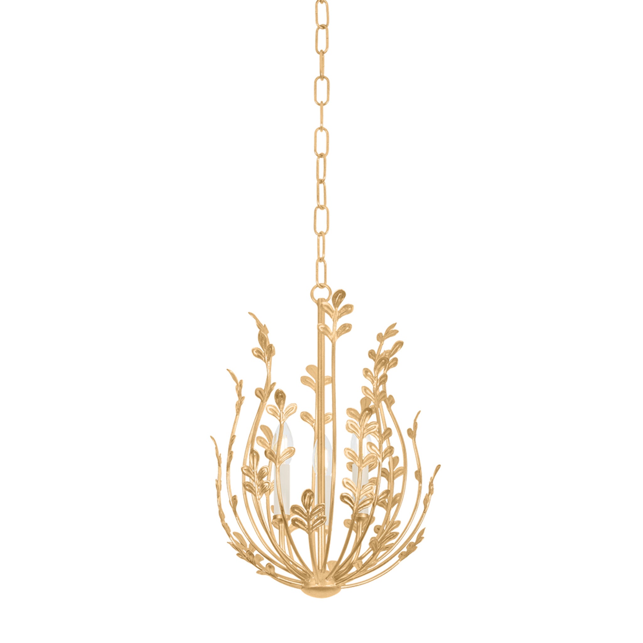 Delmore 3-Light Chandelier in Vintage Gold Leaf 14.5W x 19.75H
