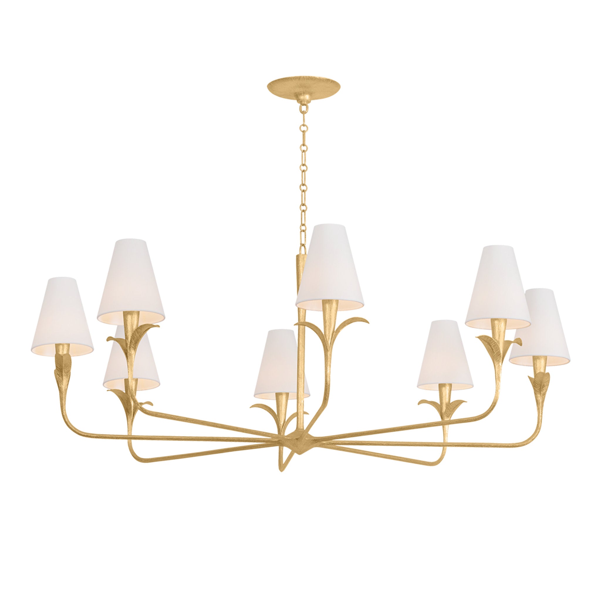 Quill 8-Light Chandelier in Gilded Ivory 57.5W x 22.75H