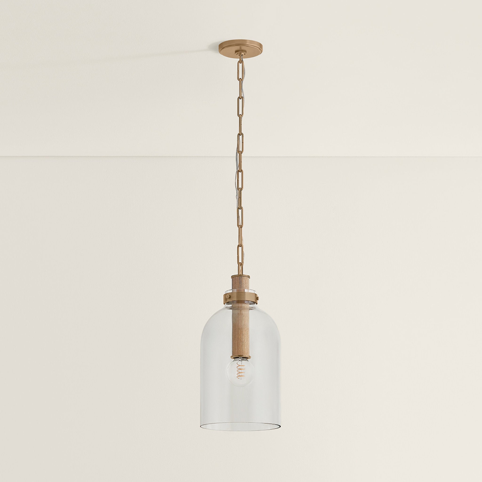 Kori 1-Light Pendant in Patina Brass 9W x 18.75H
