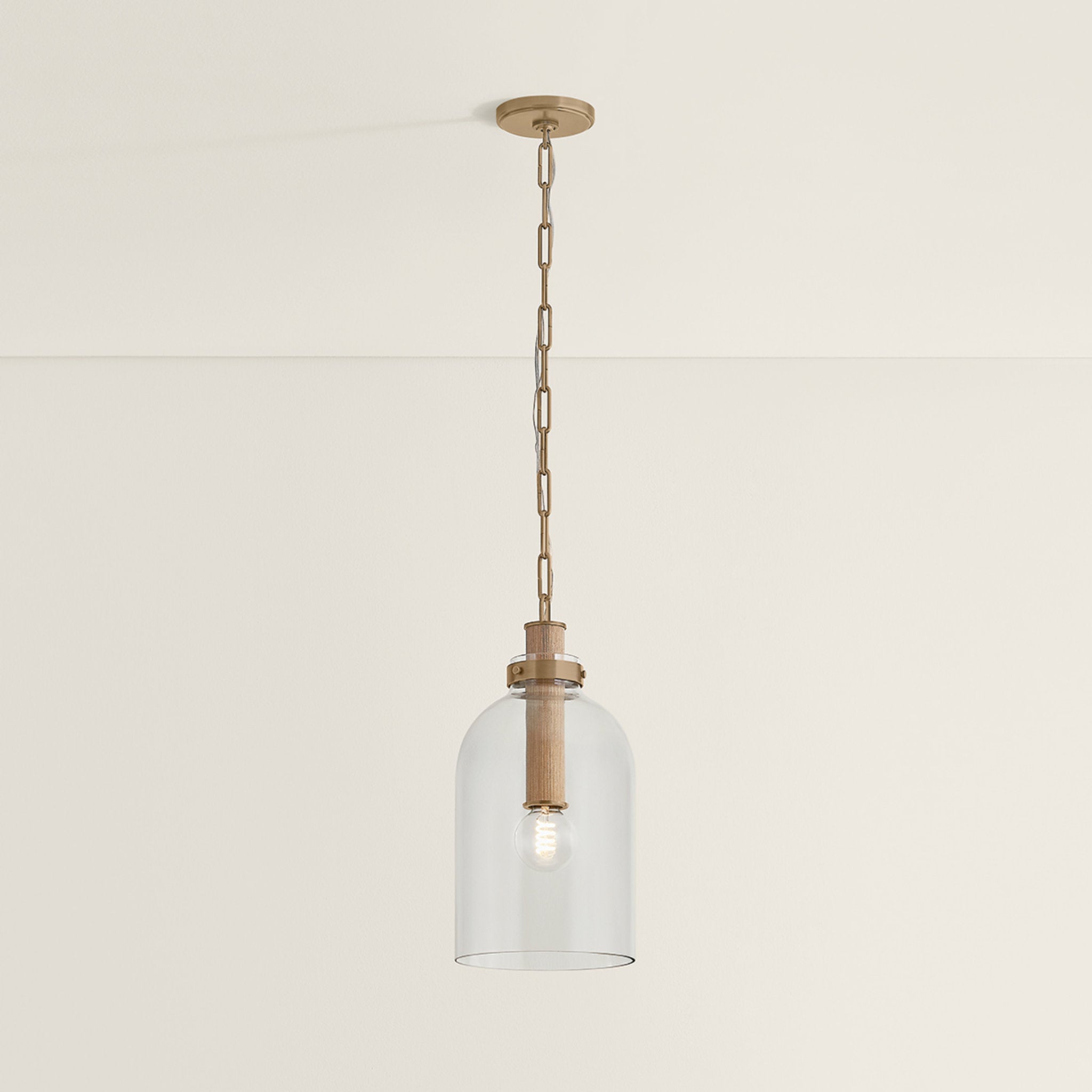 Kori 1-Light Pendant in Patina Brass 9W x 18.75H