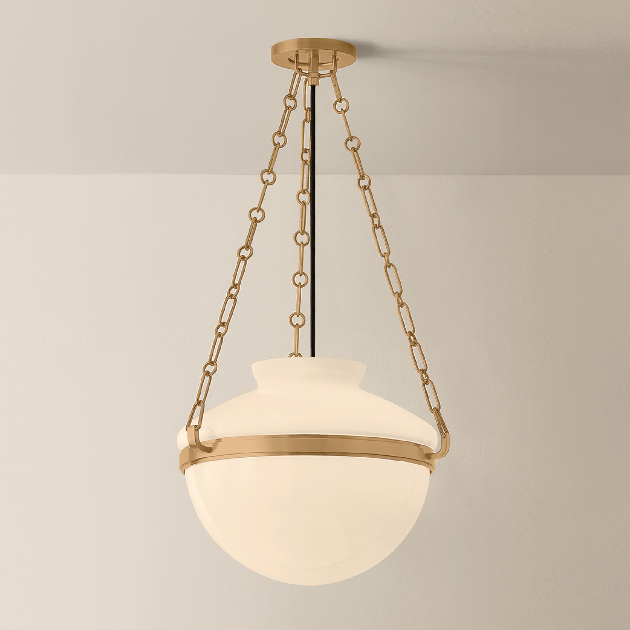 Paradigm 1-Light Pendant in Patina Brass by Lauren Liess 16.25W x 12H
