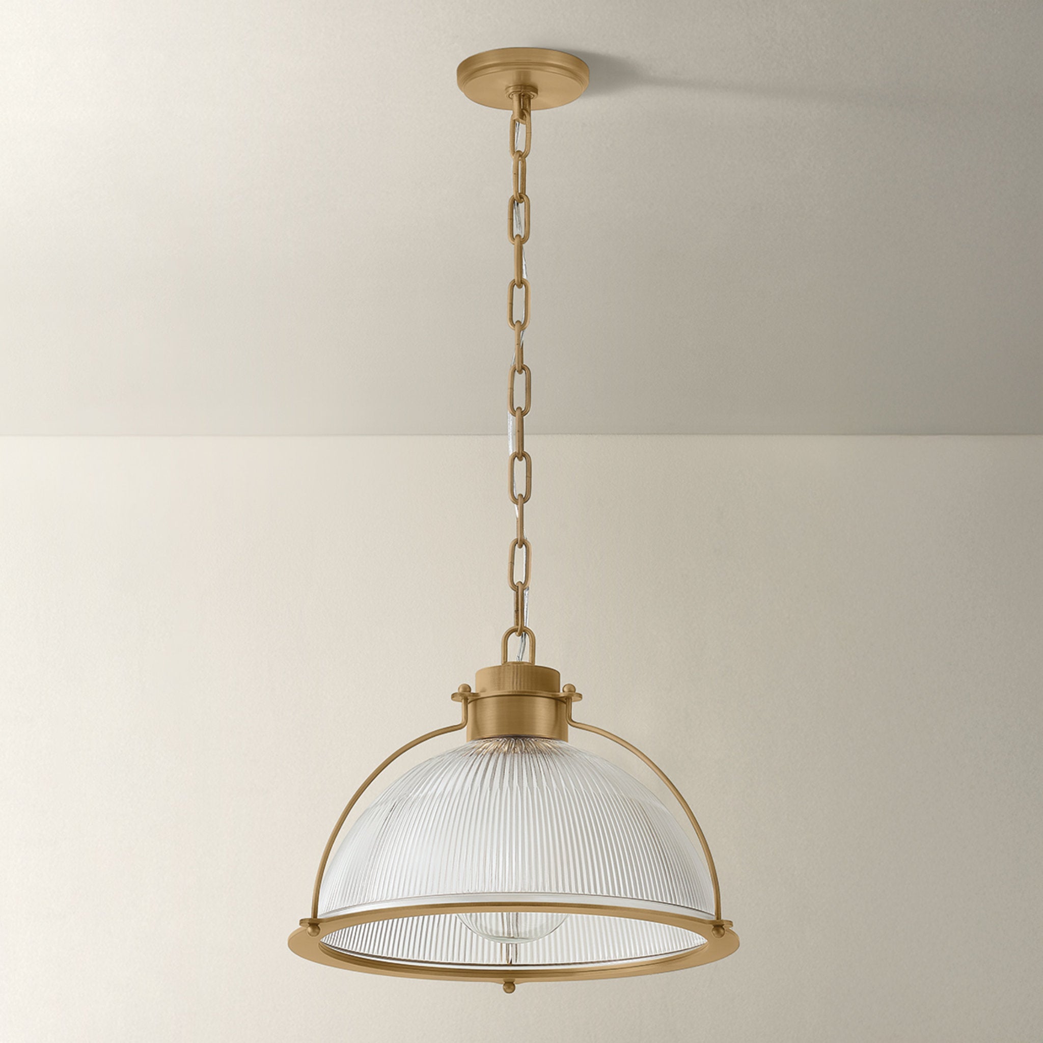 Glint 1-Light Pendant in Patina Brass by Lauren Liess 16.75W x 11.5H