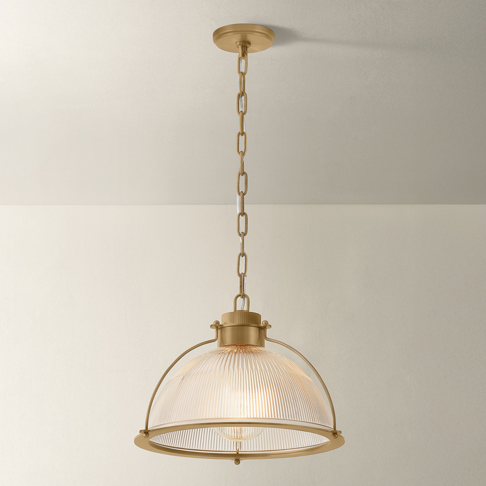 Glint 1-Light Pendant in Patina Brass by Lauren Liess 16.75W x 11.5H