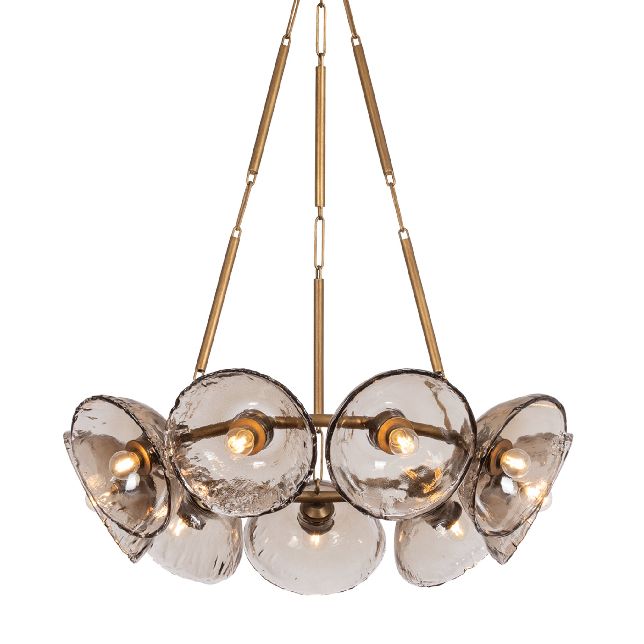 Diego 9-Light Chandelier in Patina Gold Leaf 36.5W x 9.25H