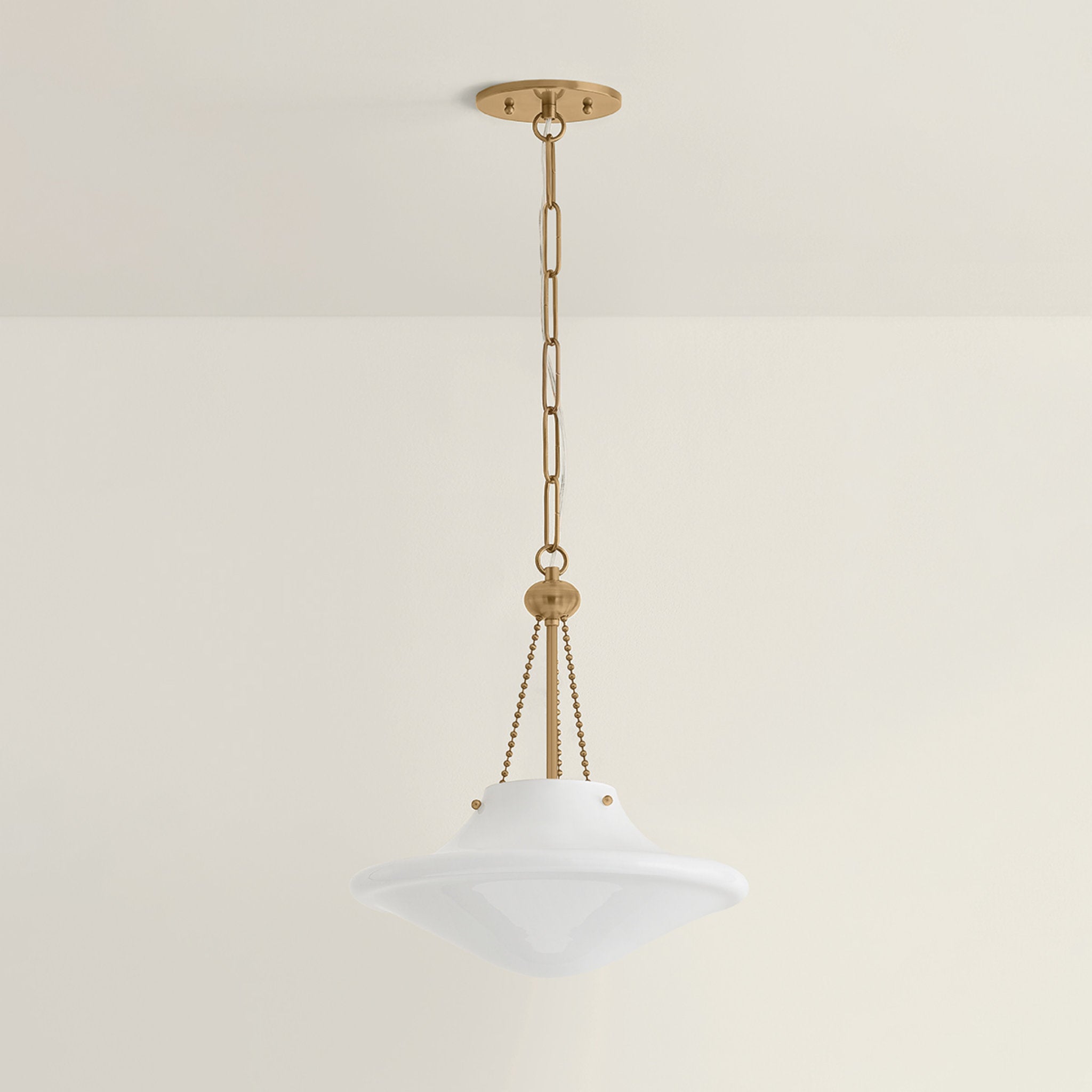 Era 1-Light Pendant in Patina Brass by Lauren Liess 14W x 14H