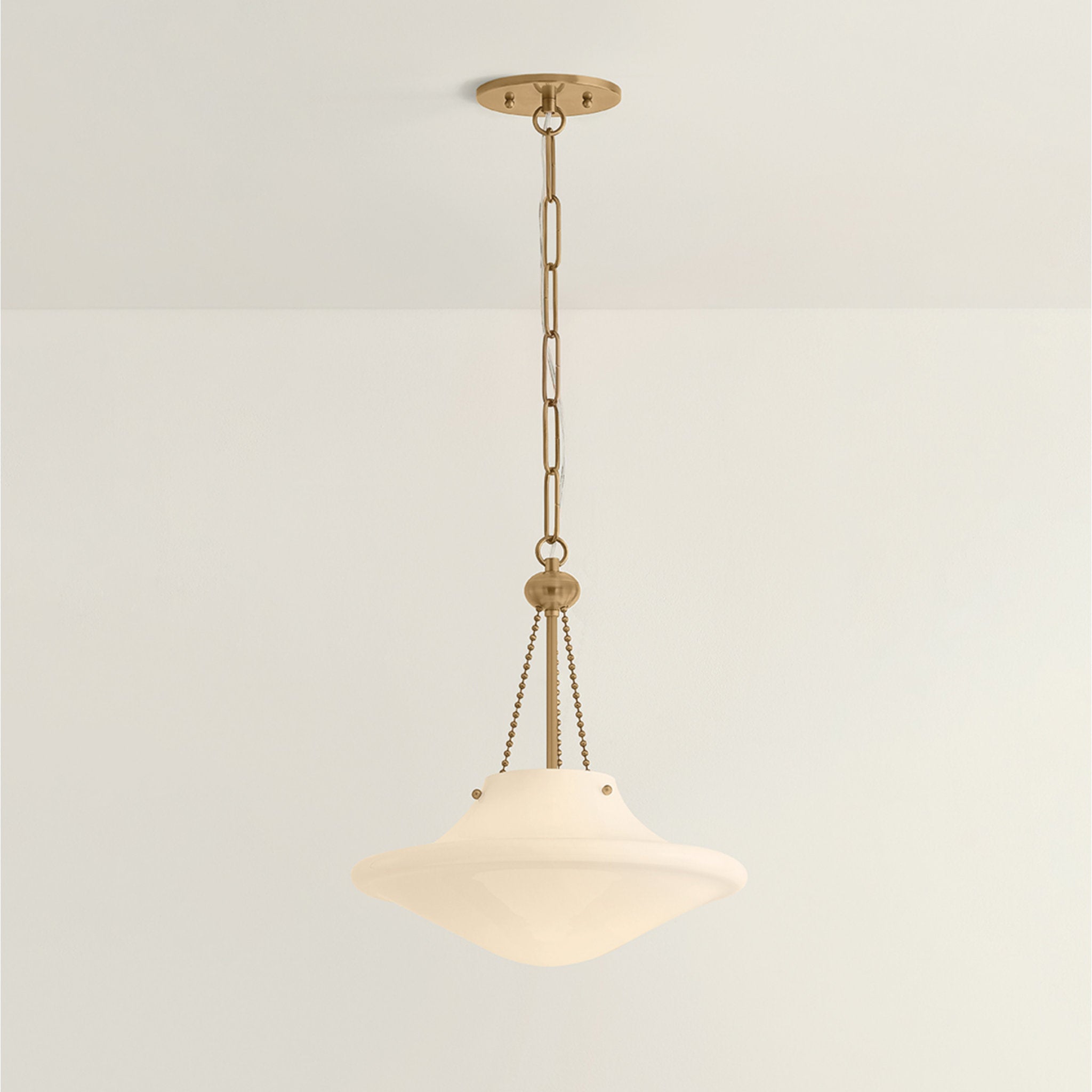 Era 1-Light Pendant in Patina Brass by Lauren Liess 14W x 14H