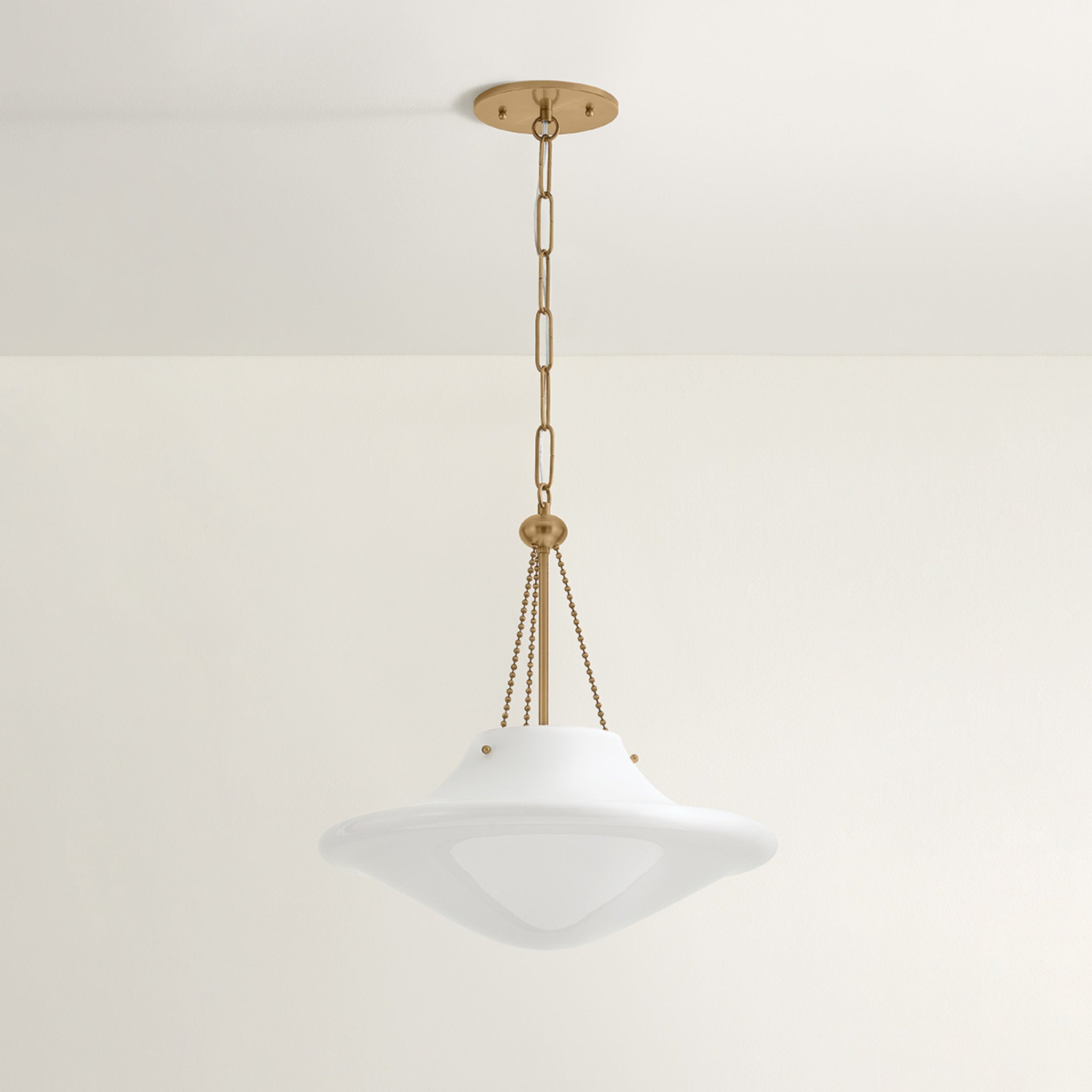 Era 1-Light Pendant in Patina Brass by Lauren Liess 18W x 17.75H
