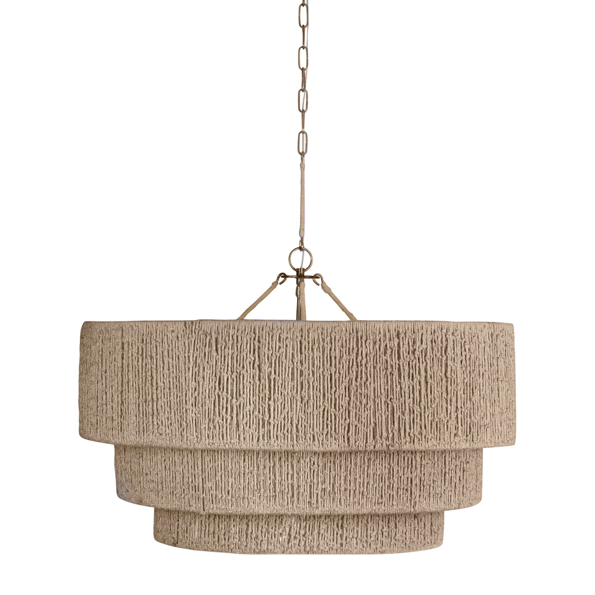 Reza Chandelier 1-Light LED in Patina Brass 34W x 33.25H