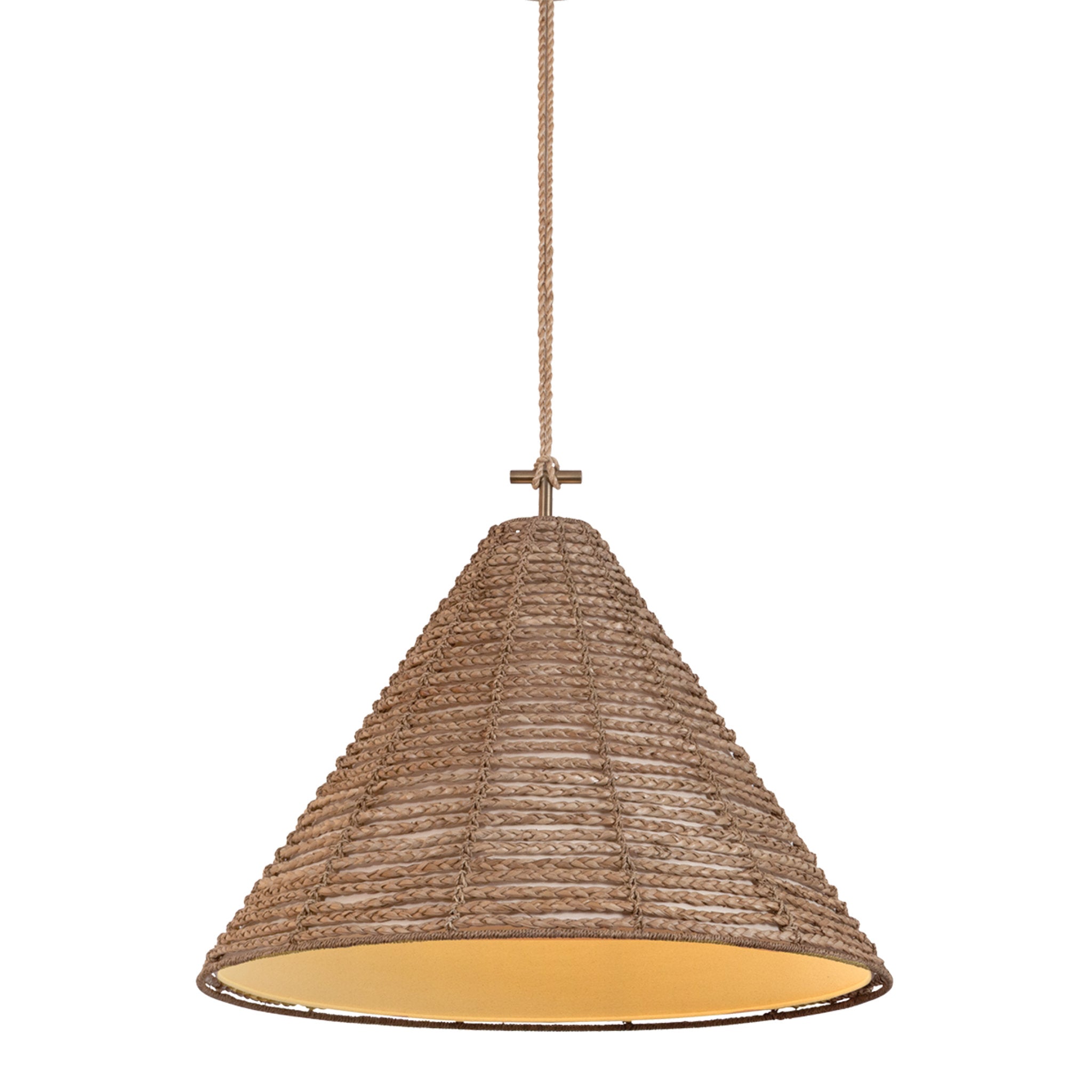 Redwood 1-Light Pendant in Patina Brass 30W x 22.25H