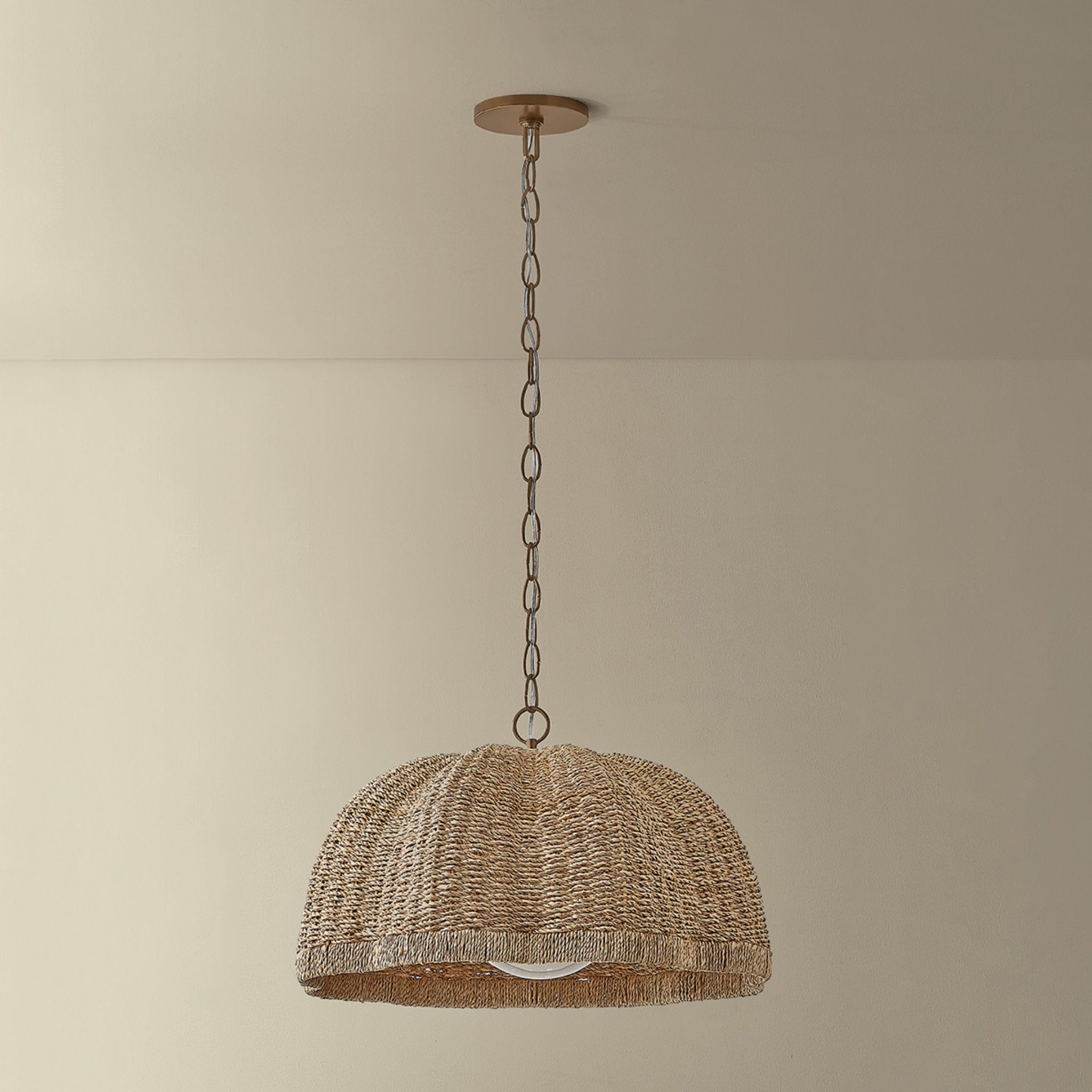 Jack 1-Light Pendant in Patina Brass 24W x 14H