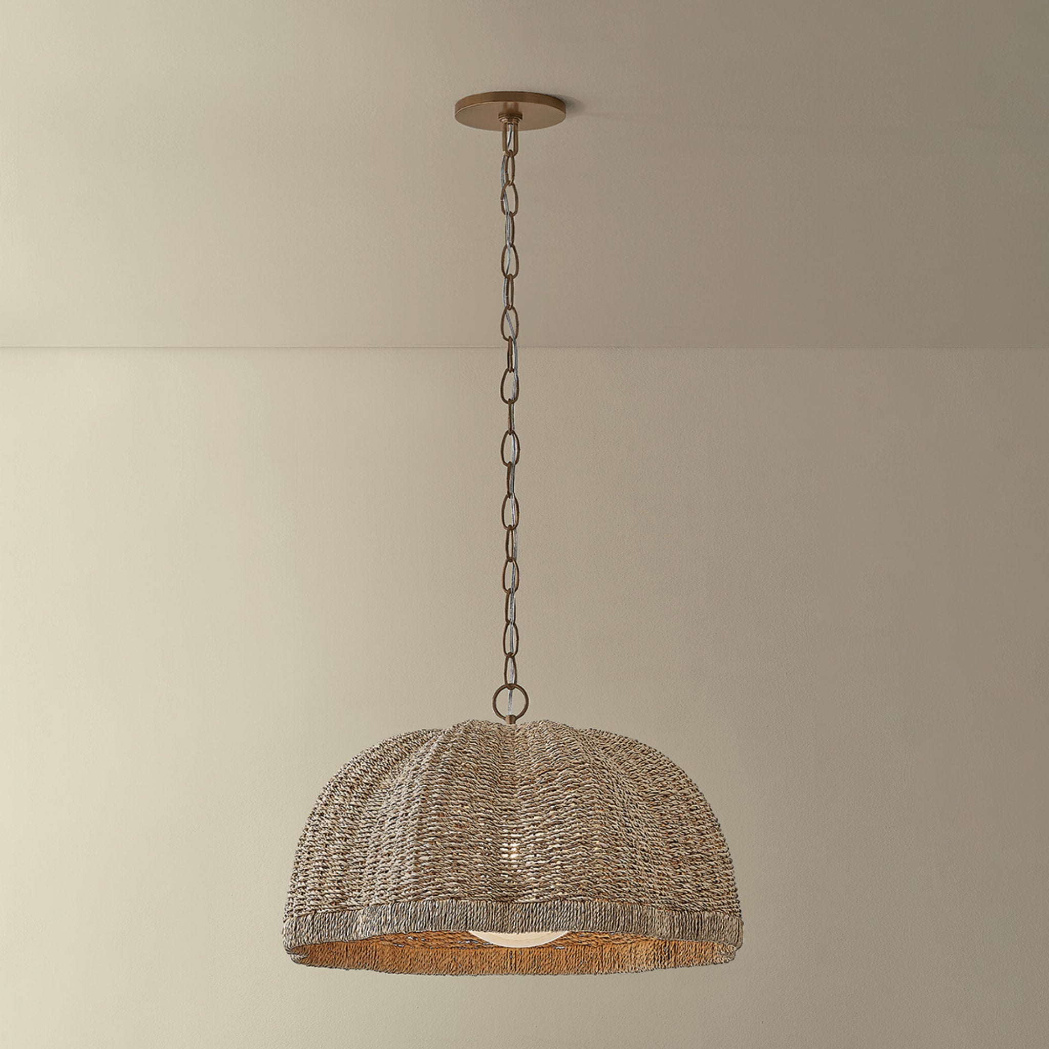 Jack 1-Light Pendant in Patina Brass 24W x 14H