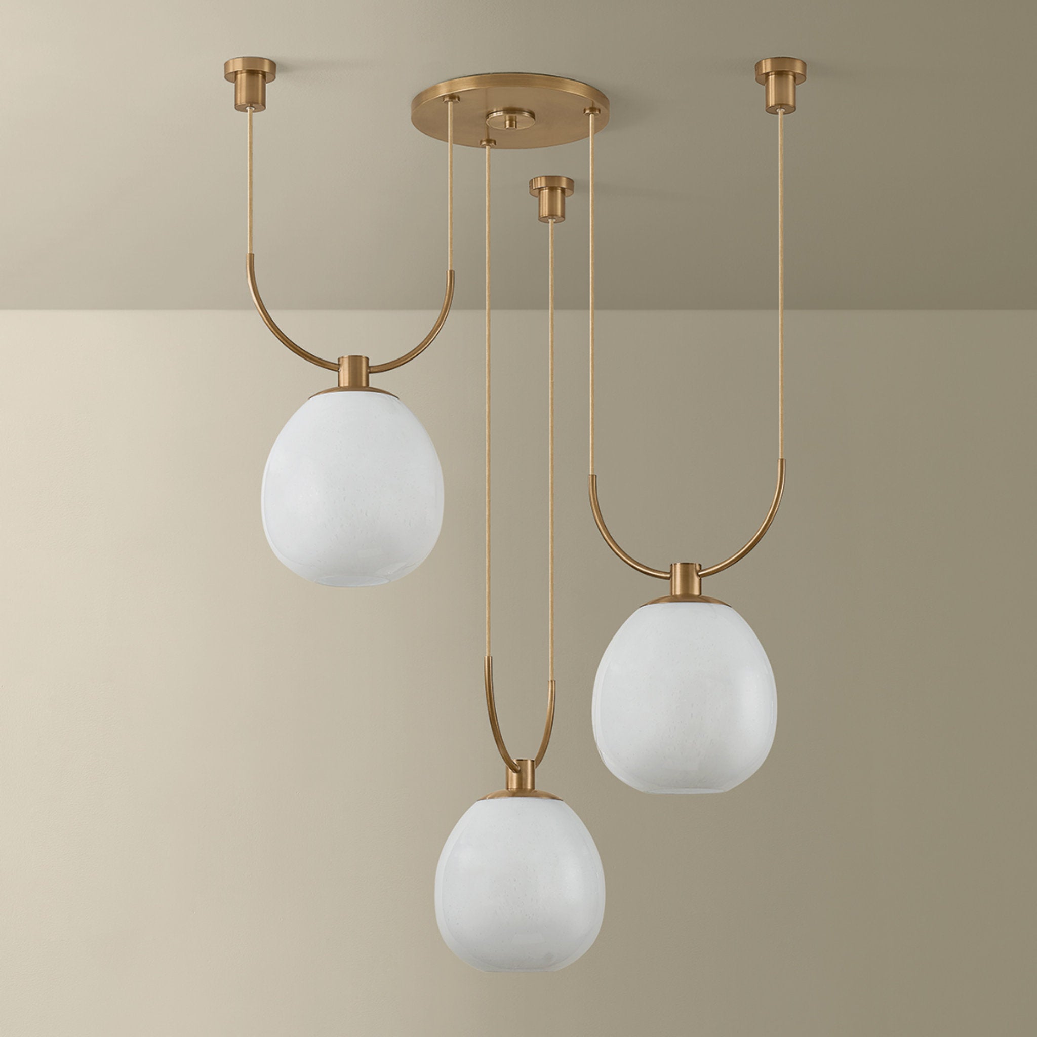 Jove 3-Light Chandelier in Patina Brass 35.5W x 18.5H