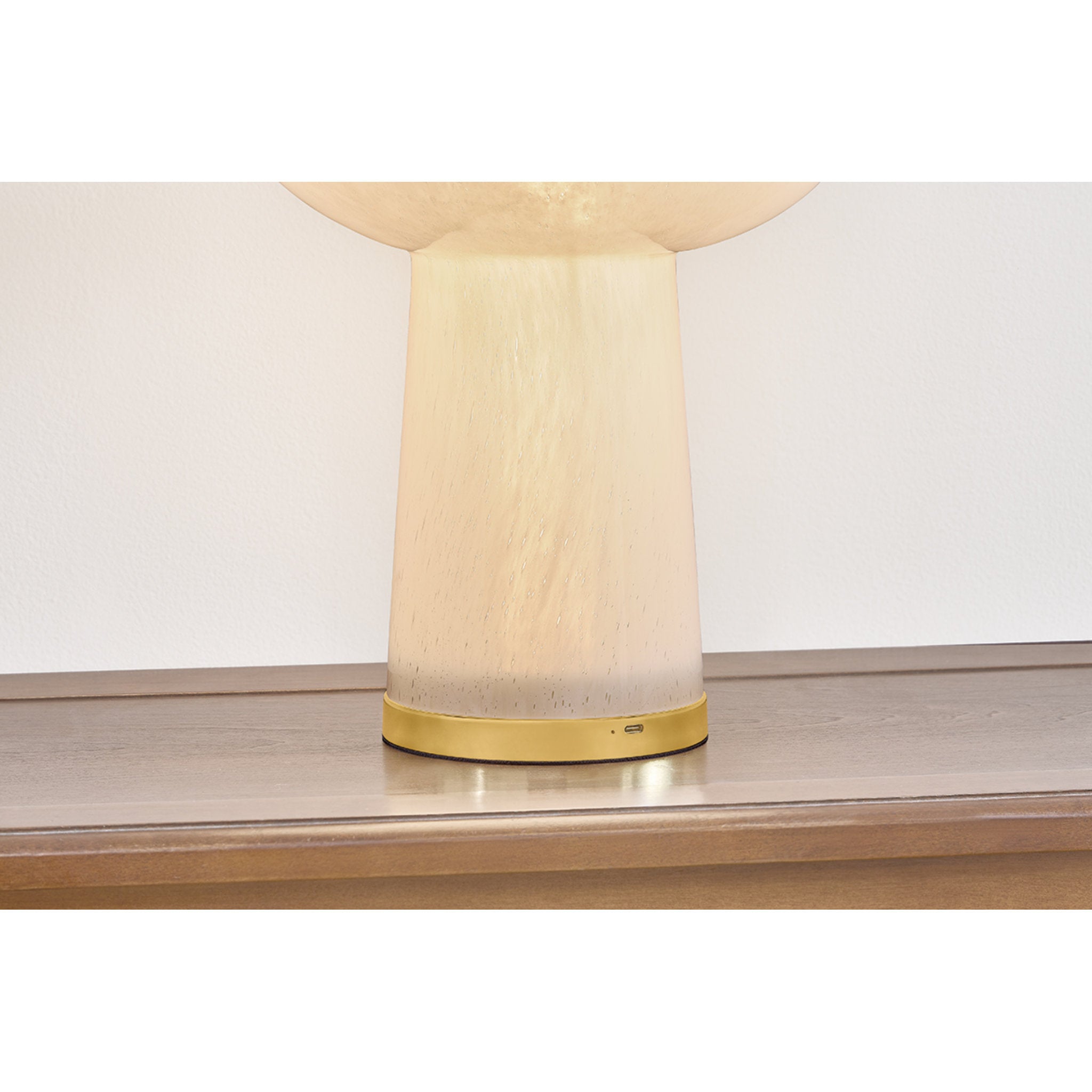 Fords 1-Light Rechargeable Table Lamp in Aged Brass 10.25W x 13.75H