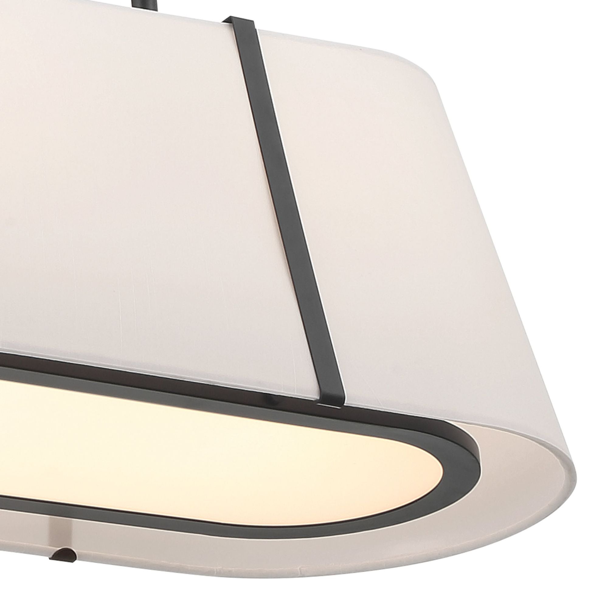 Fulton 41.75'' Black Linear Oval Chandelier Black 41.75"W x 9.75"H x 11.75"D