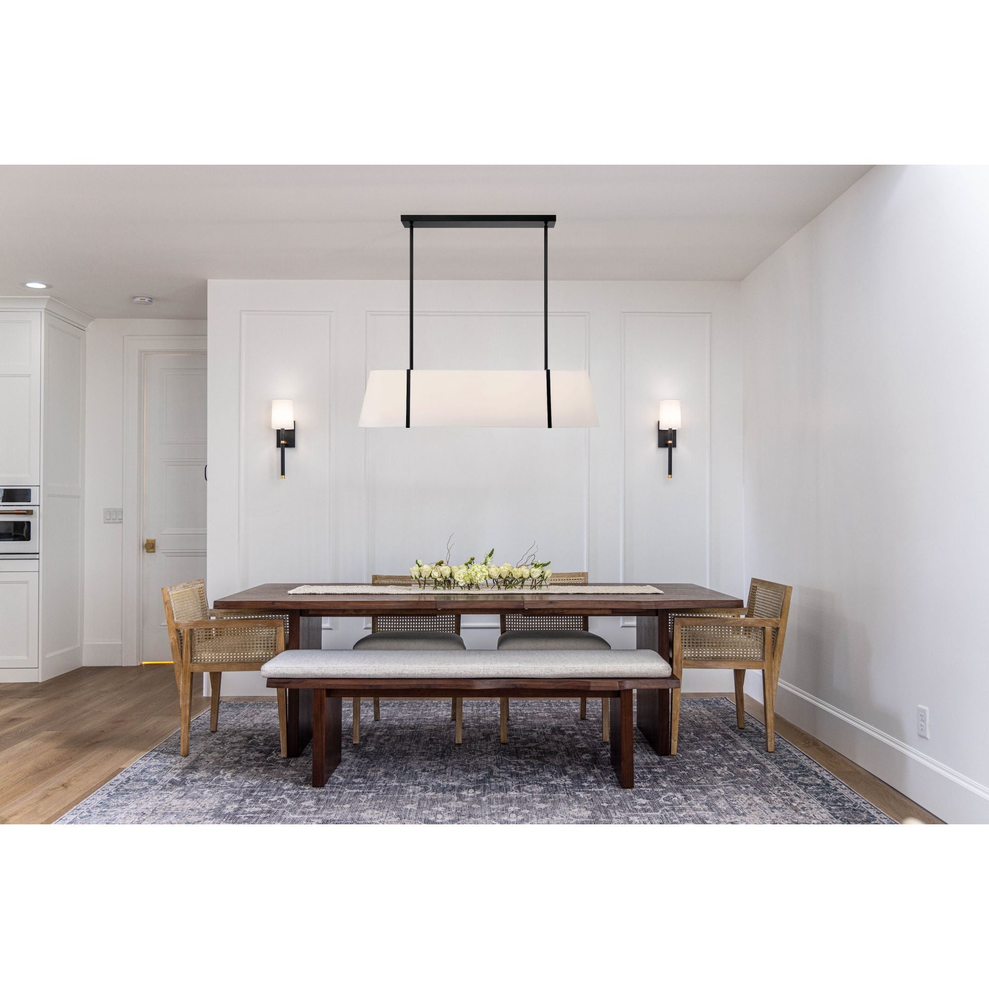 Fulton 41.75'' Black Linear Oval Chandelier Black 41.75"W x 9.75"H x 11.75"D