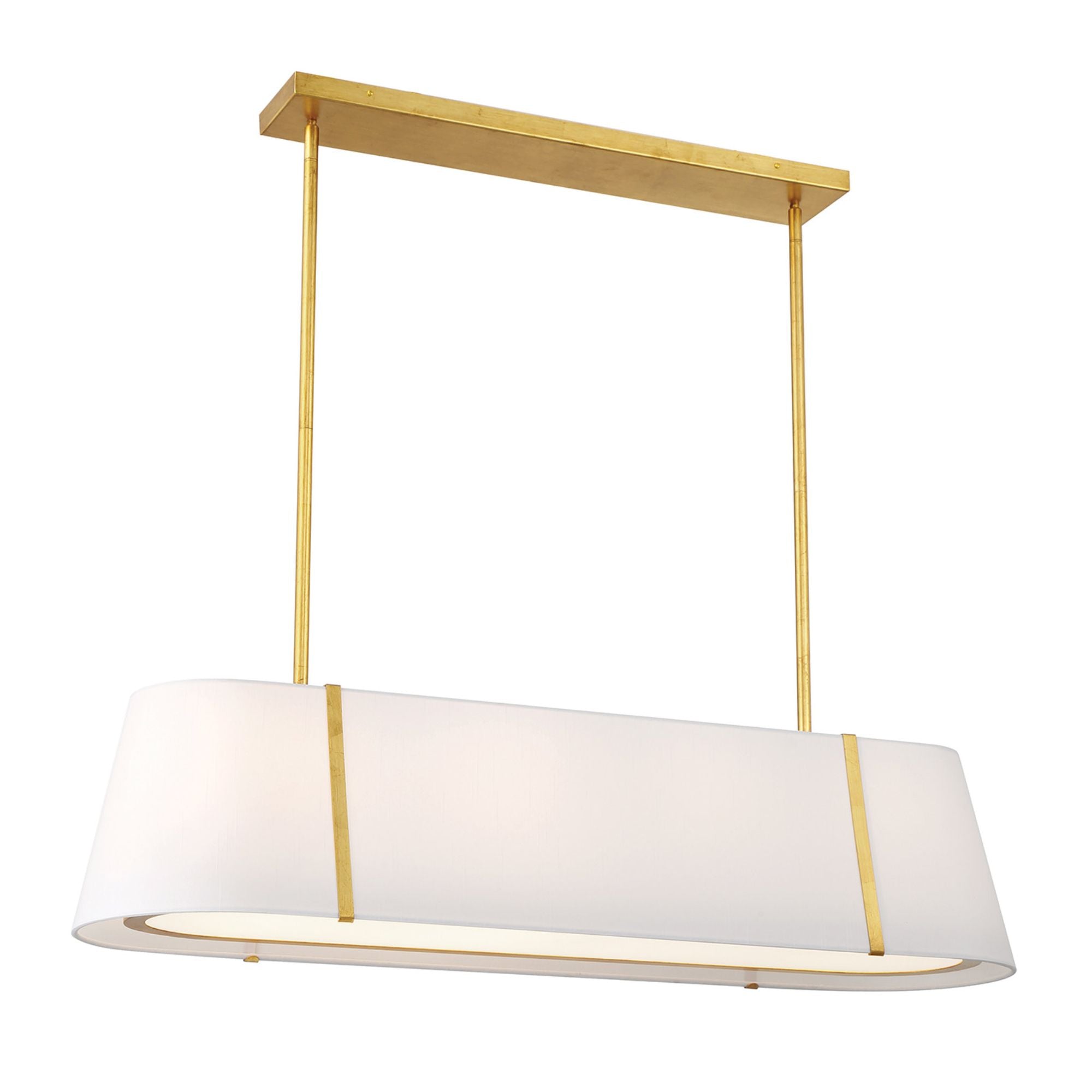 Fulton 41.75'' Antique Gold Linear Oval Chandelier Gold 41.75"W x 9.75"H x 11.75"D
