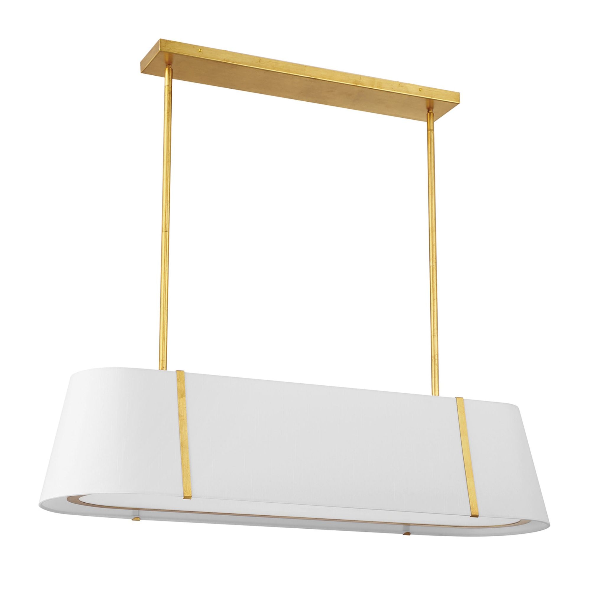 Fulton 41.75'' Antique Gold Linear Oval Chandelier Gold 41.75"W x 9.75"H x 11.75"D