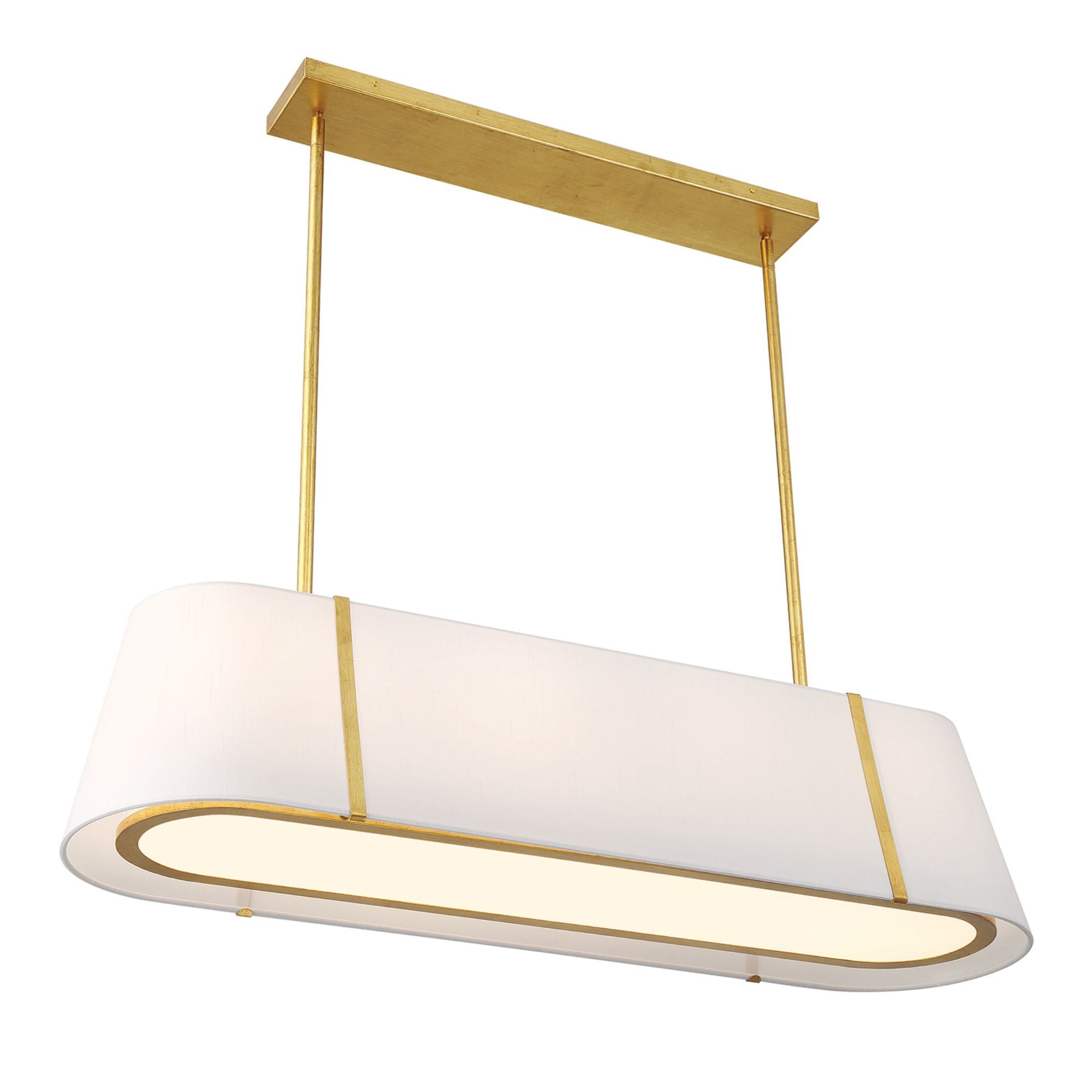 Fulton 41.75'' Antique Gold Linear Oval Chandelier Gold 41.75"W x 9.75"H x 11.75"D