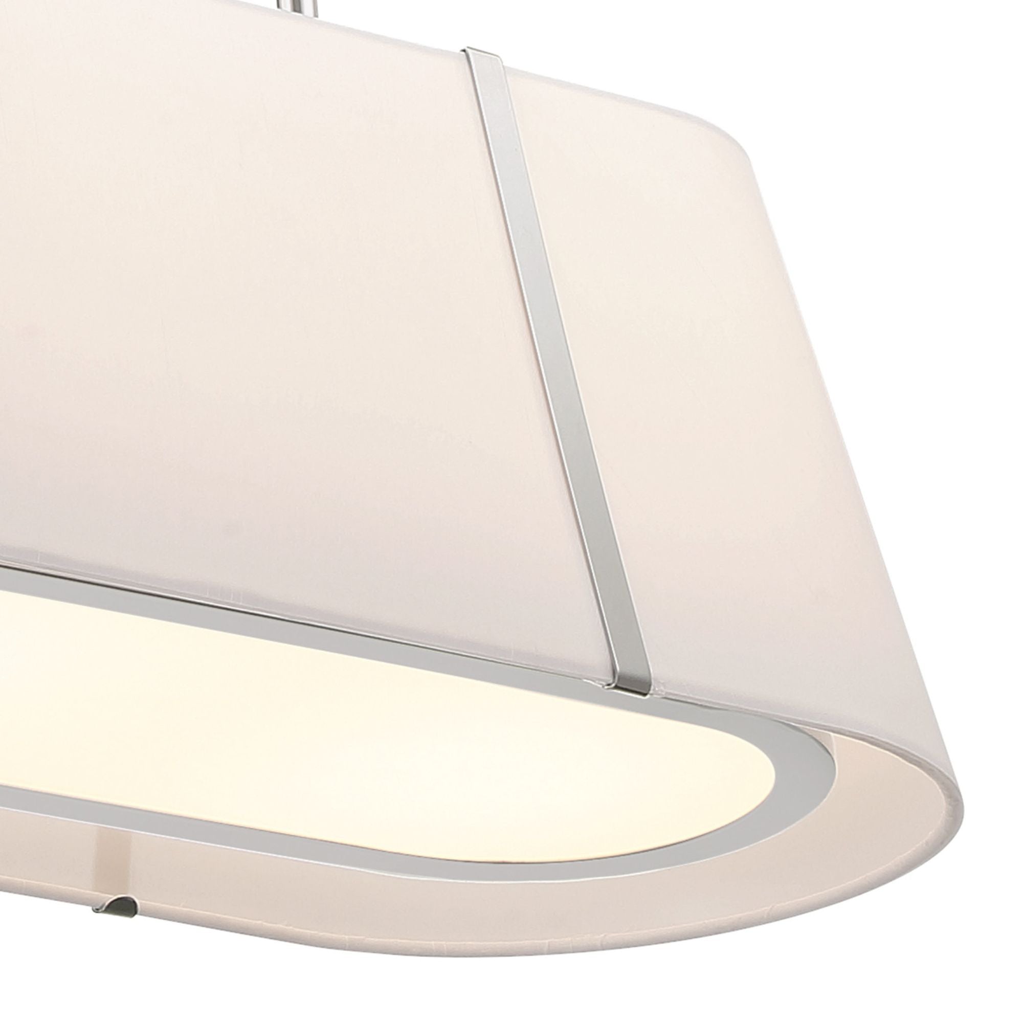 Fulton 41.75'' Polished Nickel Linear Oval Chandelier Silver 41.75"W x 9.75"H x 11.75"D