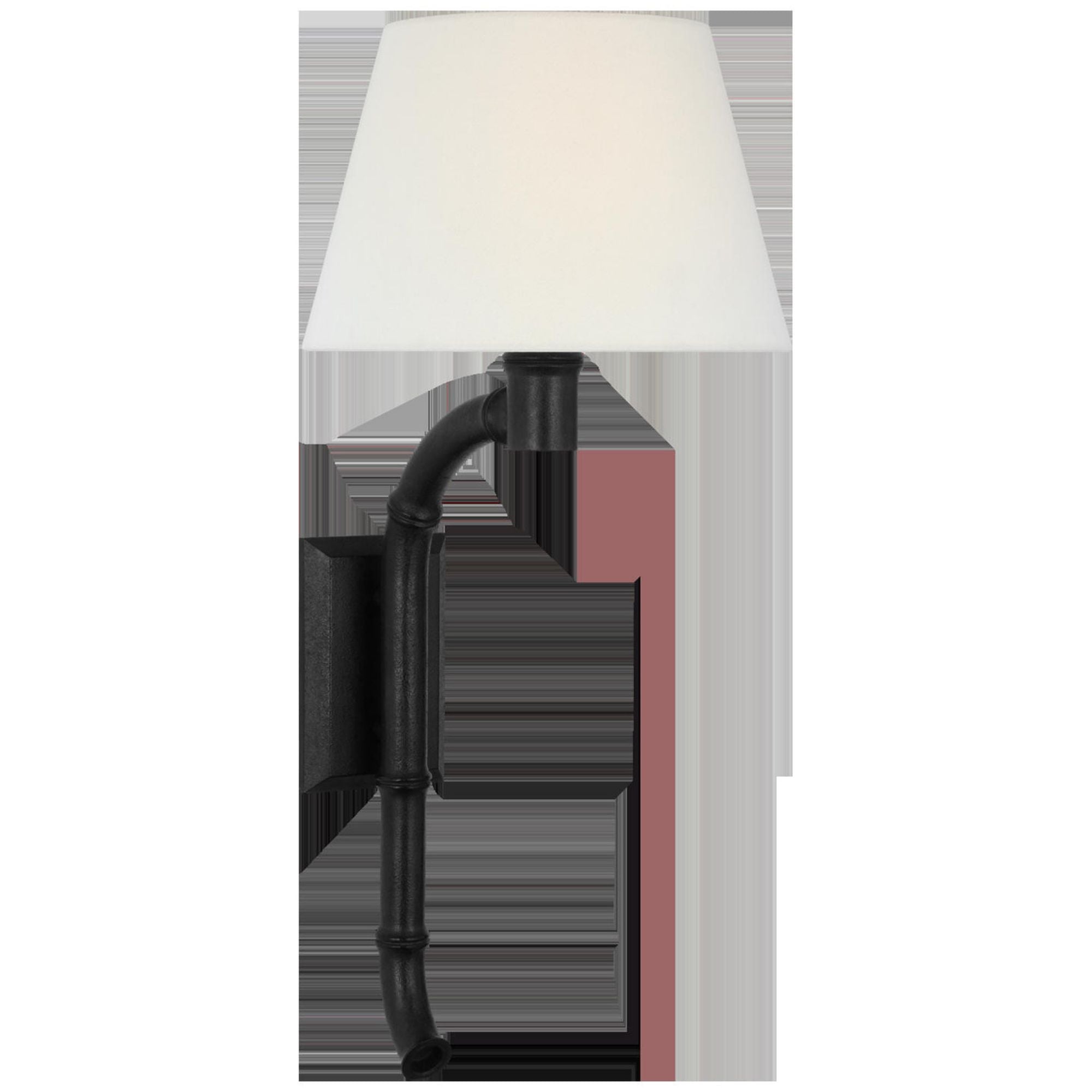 Fisher Weisman Alana 27" Curved Tail Sconce in French Rust with Linen Shade Wall Light W12" x H27"