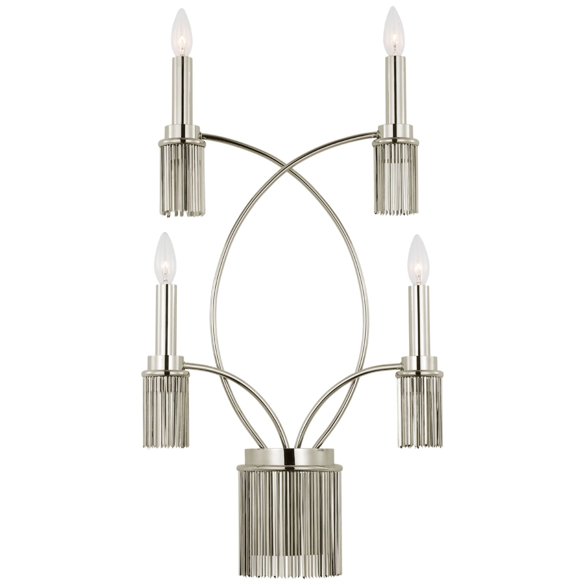 Fisher Weisman Sutton 4-Light Sconce in Polished Nickel Wall Light W16.75" x H29.75"