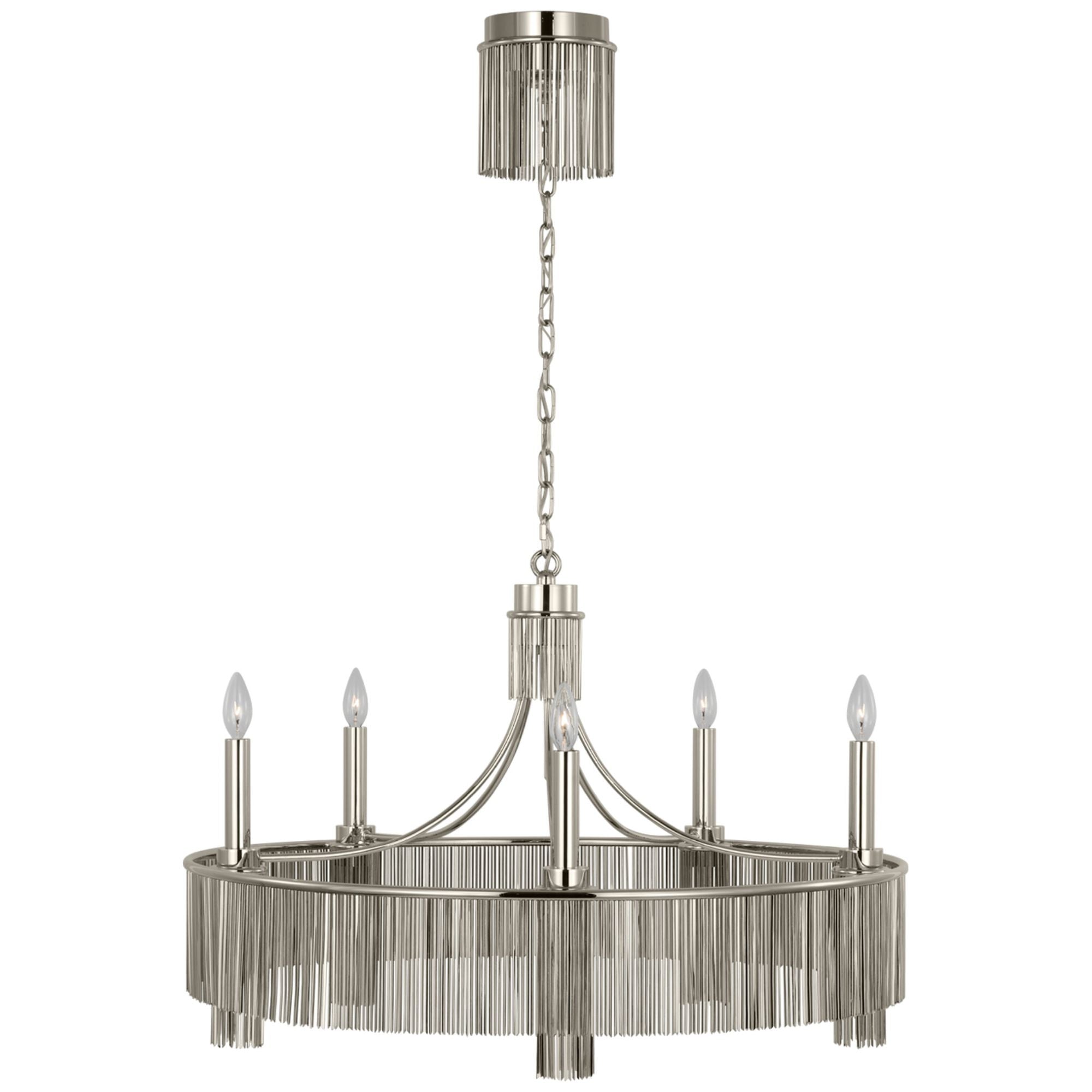 Fisher Weisman Sutton 34" Chandelier in Polished Nickel Ceiling Light W34.25" x H23"