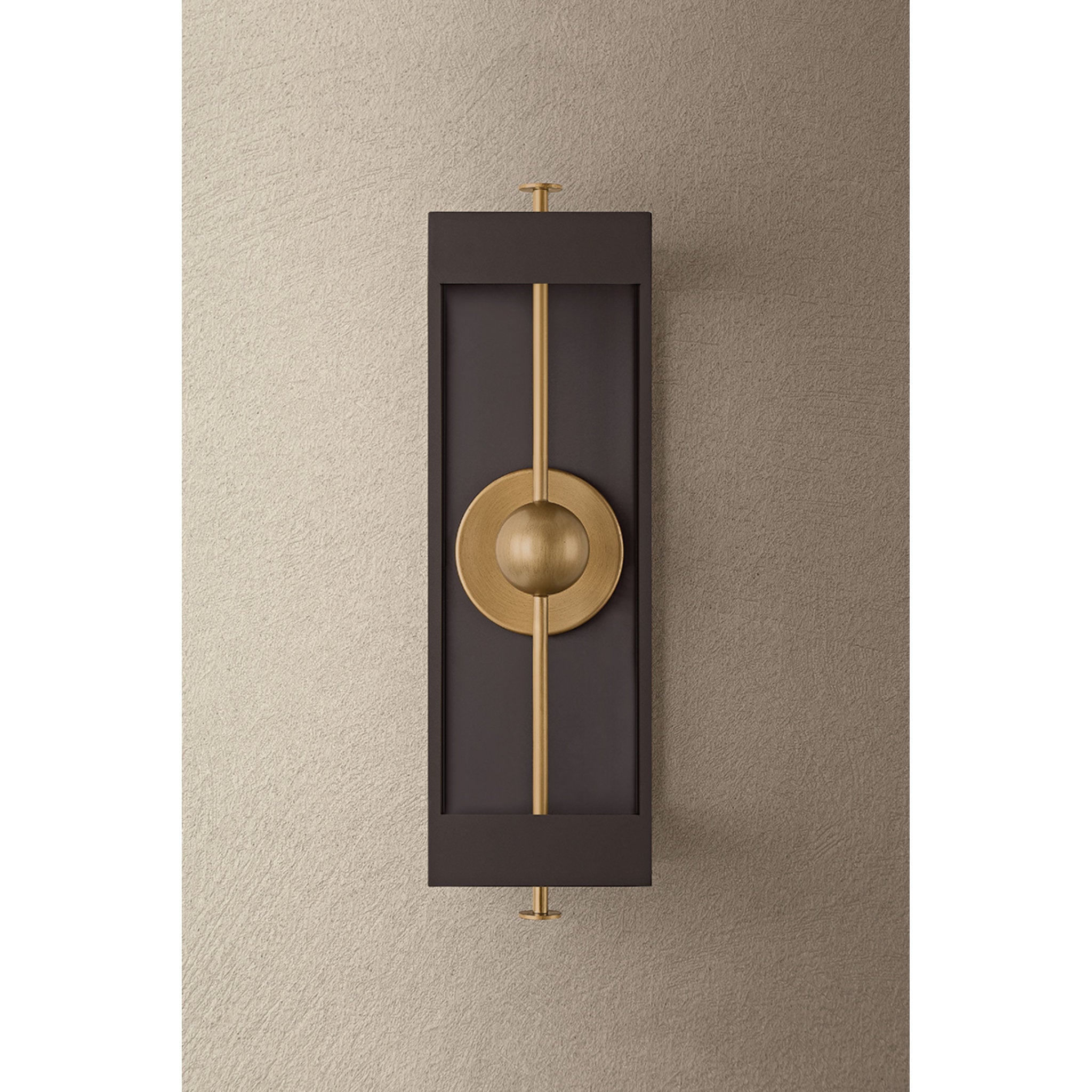 Garvey 1-Light Exterior Wall Sconce in Textured Bronze 8W x 27H