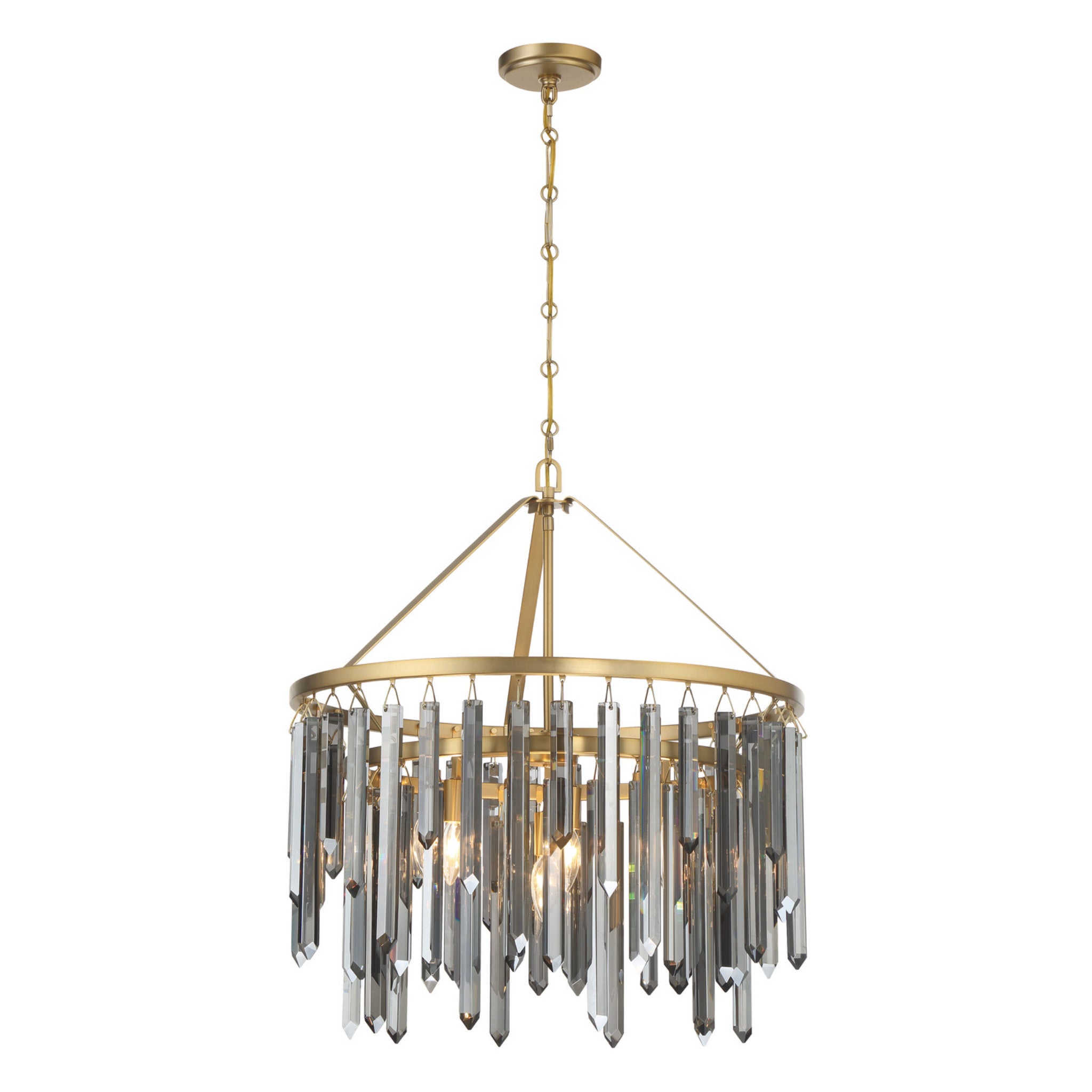 Gemma 24'' Modern Gold Chandelier Black 24"W x 26.5"H x 24"D