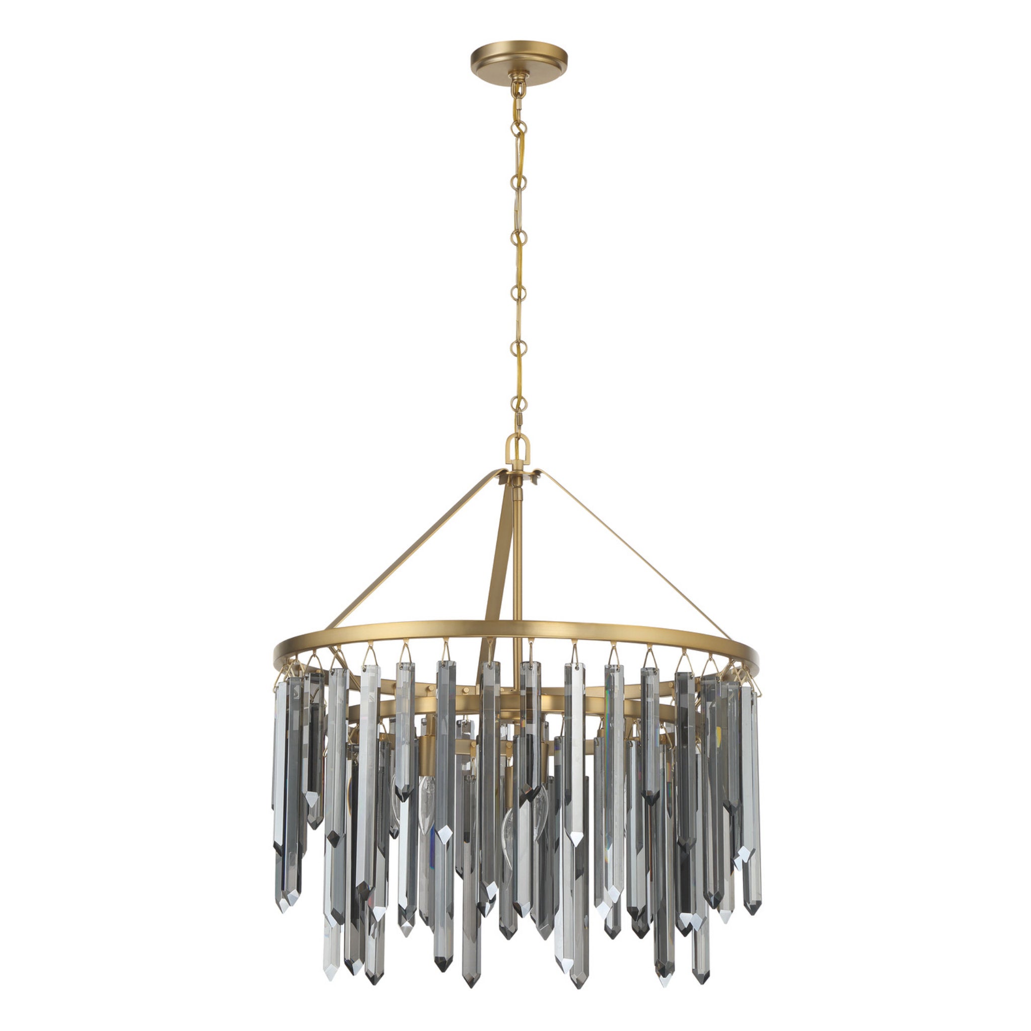 Gemma 24'' Modern Gold Chandelier Black 24"W x 26.5"H x 24"D