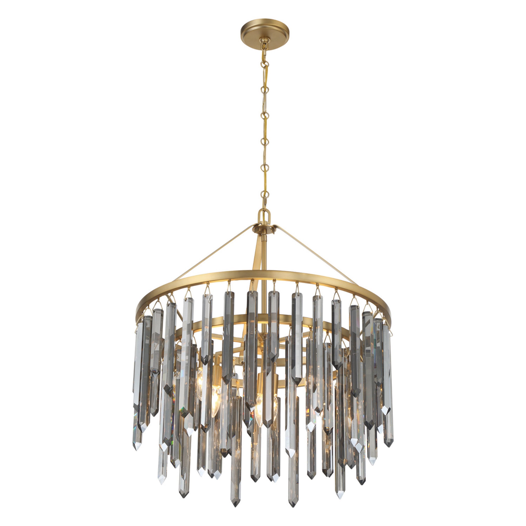 Gemma 24'' Modern Gold Chandelier Black 24"W x 26.5"H x 24"D