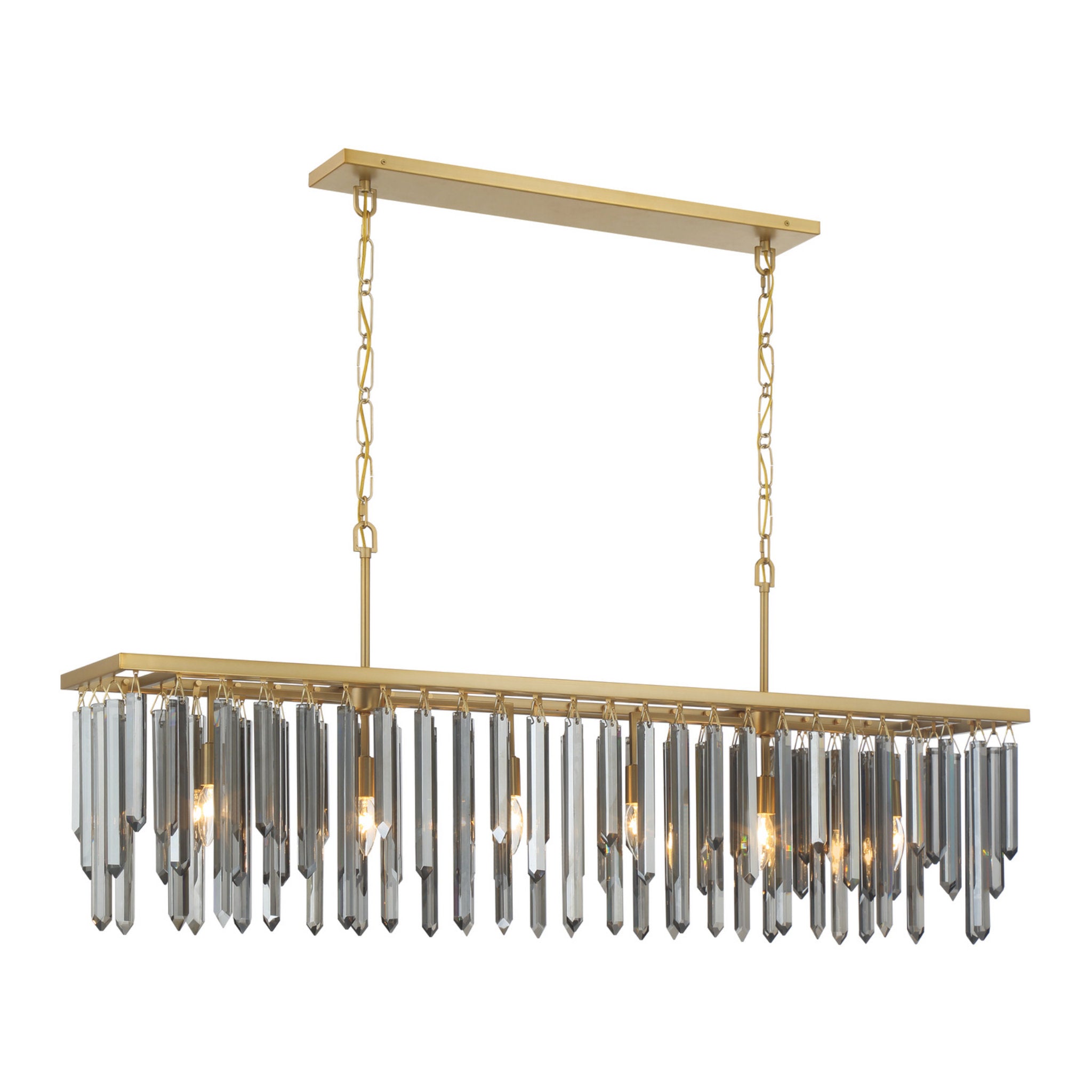 Gemma 52'' Modern Gold Linear Chandelier Black 52"W x 20.75"H x 9.25"D