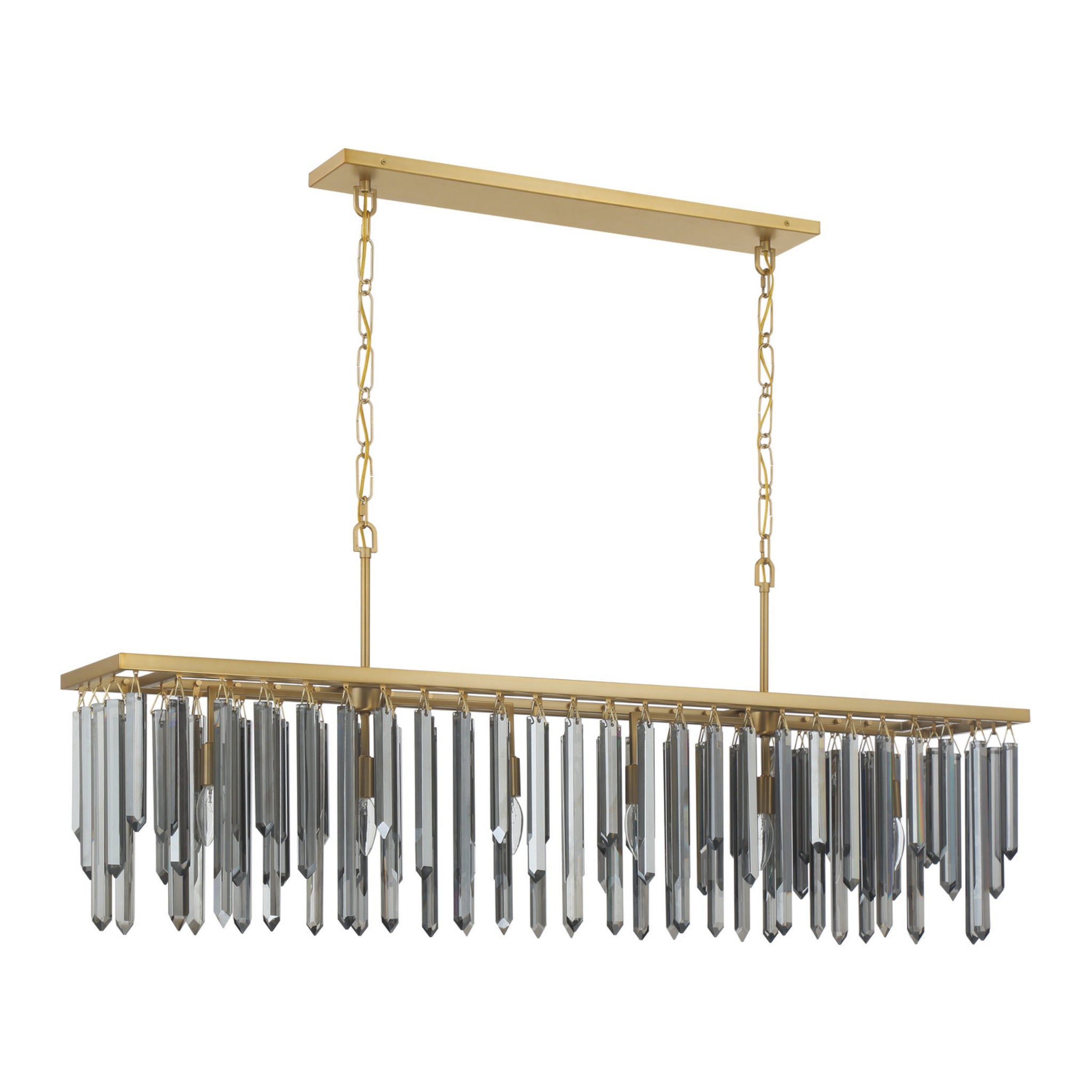 Gemma 52'' Modern Gold Linear Chandelier Black 52"W x 20.75"H x 9.25"D