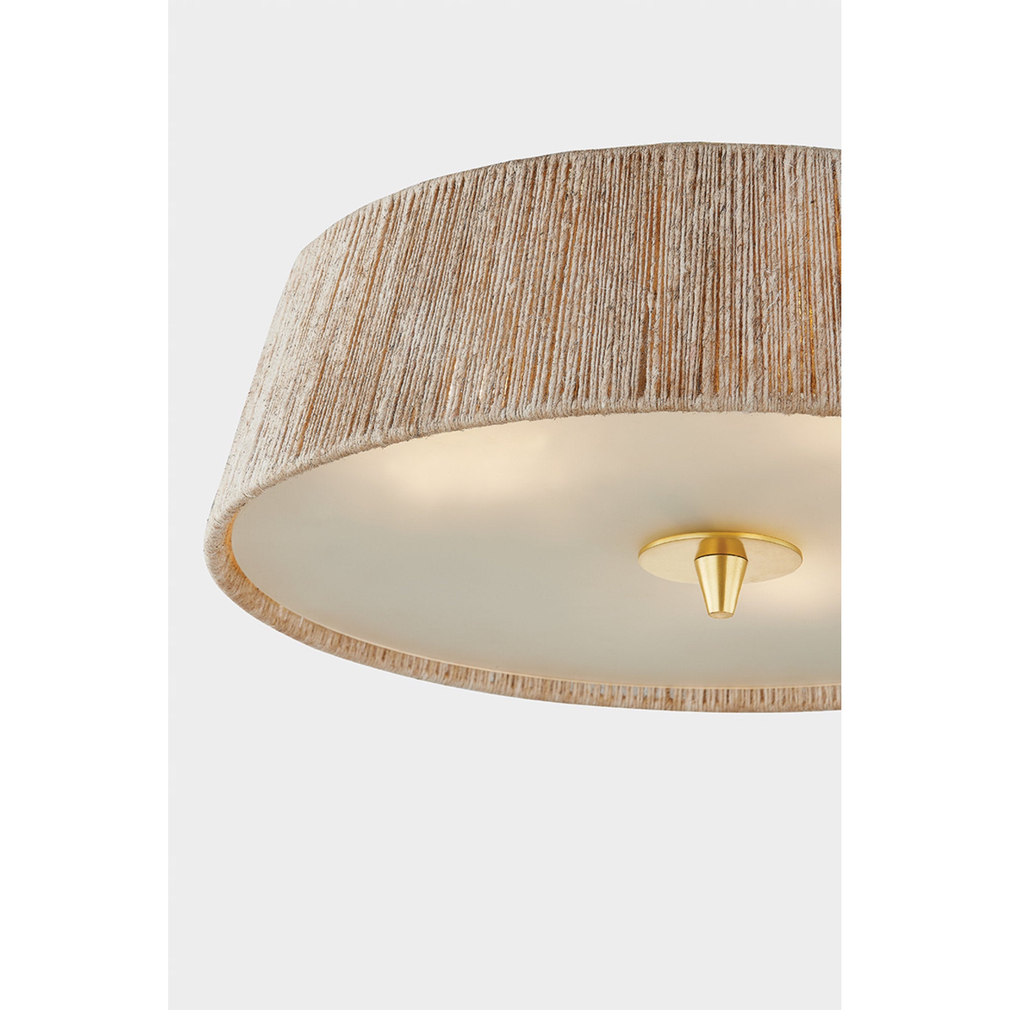 George 3-Light Semi Flush in Aged Brass by Cortney Bishop 18W x 6.5H