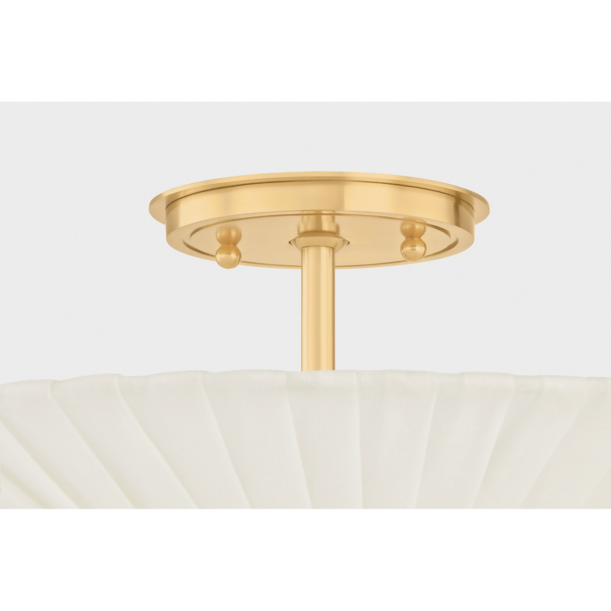 Gerhard 3-Light Semi Flush in Aged Brass by Augusta Hoffman 18.25W x 11.5H